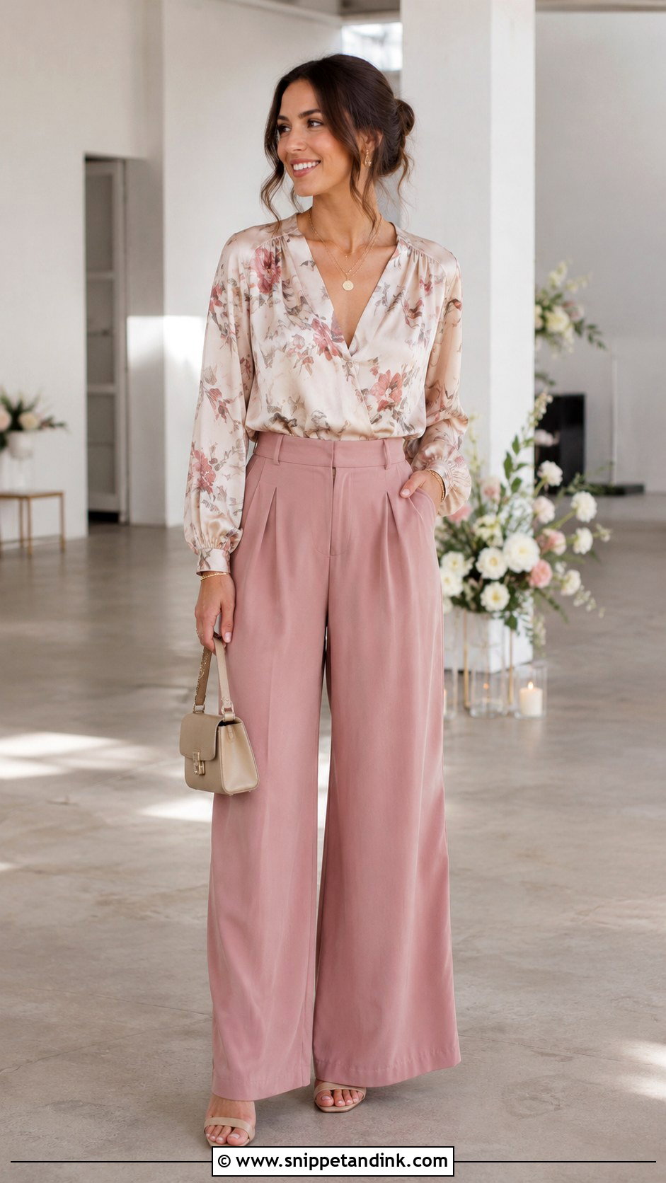Wide Leg Pants Wedding Guest Outfit - Snippet and Ink - 30 Casual Wedding Outfit Ideas