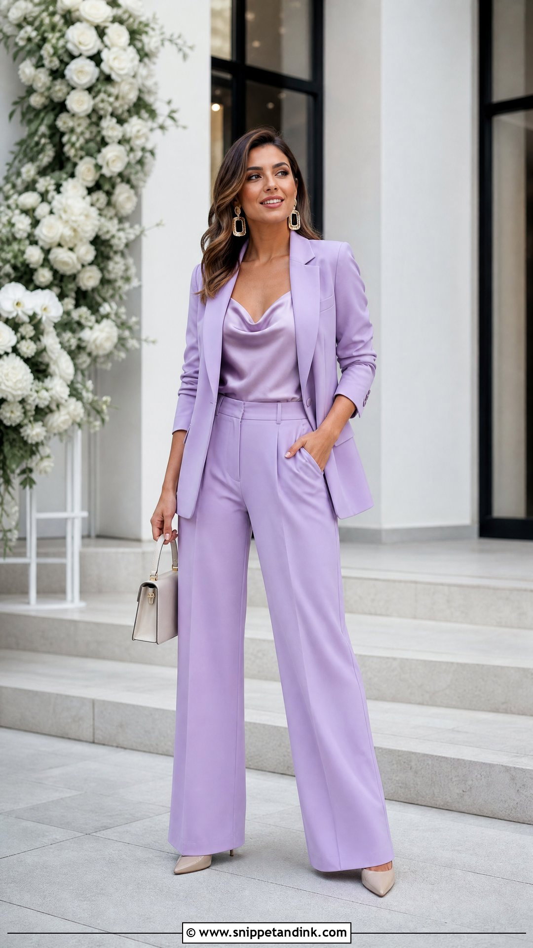 Wide Leg Pantsuit for a Spring Wedding - Snippet and Ink - 20 Spring Wedding Attire Ideas