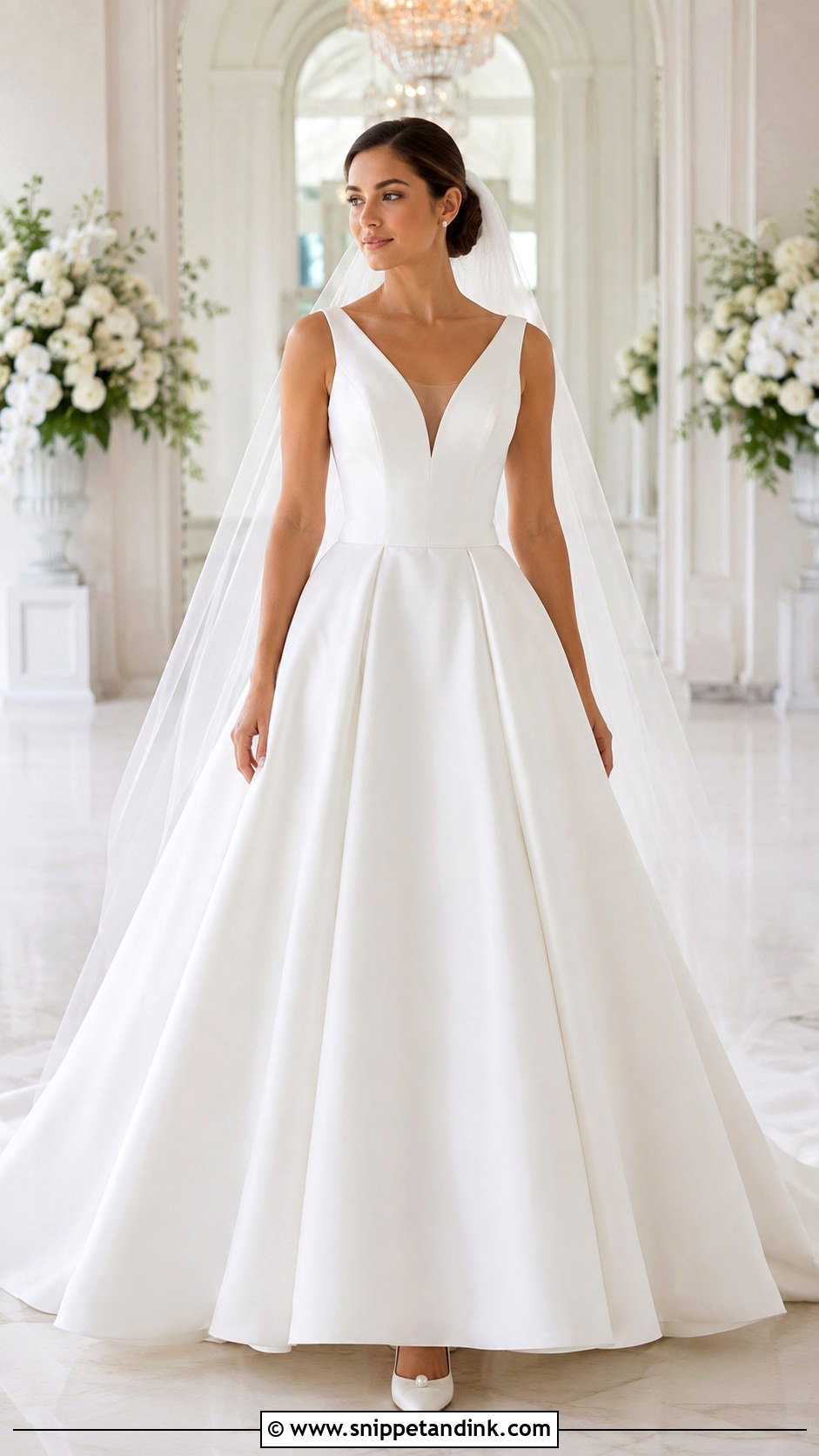 Wide Strap Princess Wedding Dress - Snippet and Ink - 20 Inverted Triangle Wedding Dress Ideas
