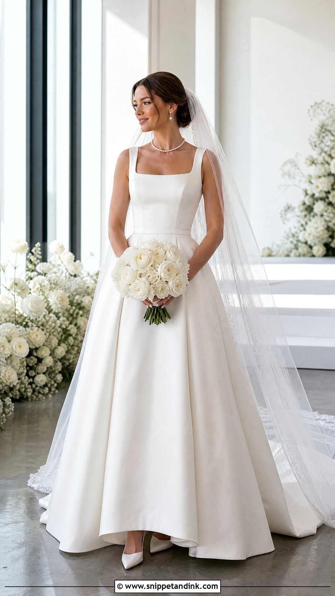 Wide Strap Square Neck Wedding Dress - Snippet and Ink - 20 Strap Wedding Dress Ideas