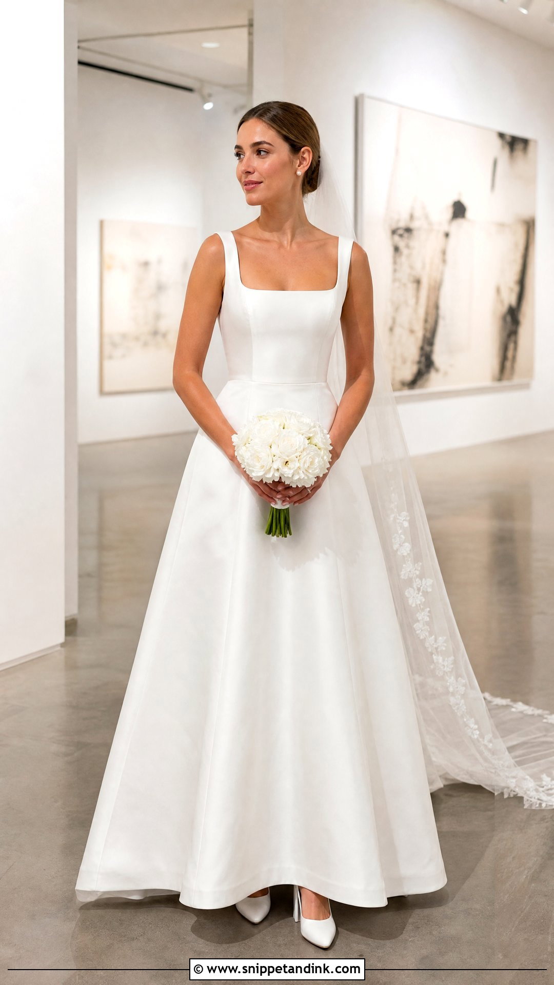 Wide Strap Square Neck Wedding Dress - Snippet and Ink - 20 Wedding Dress Straps Ideas