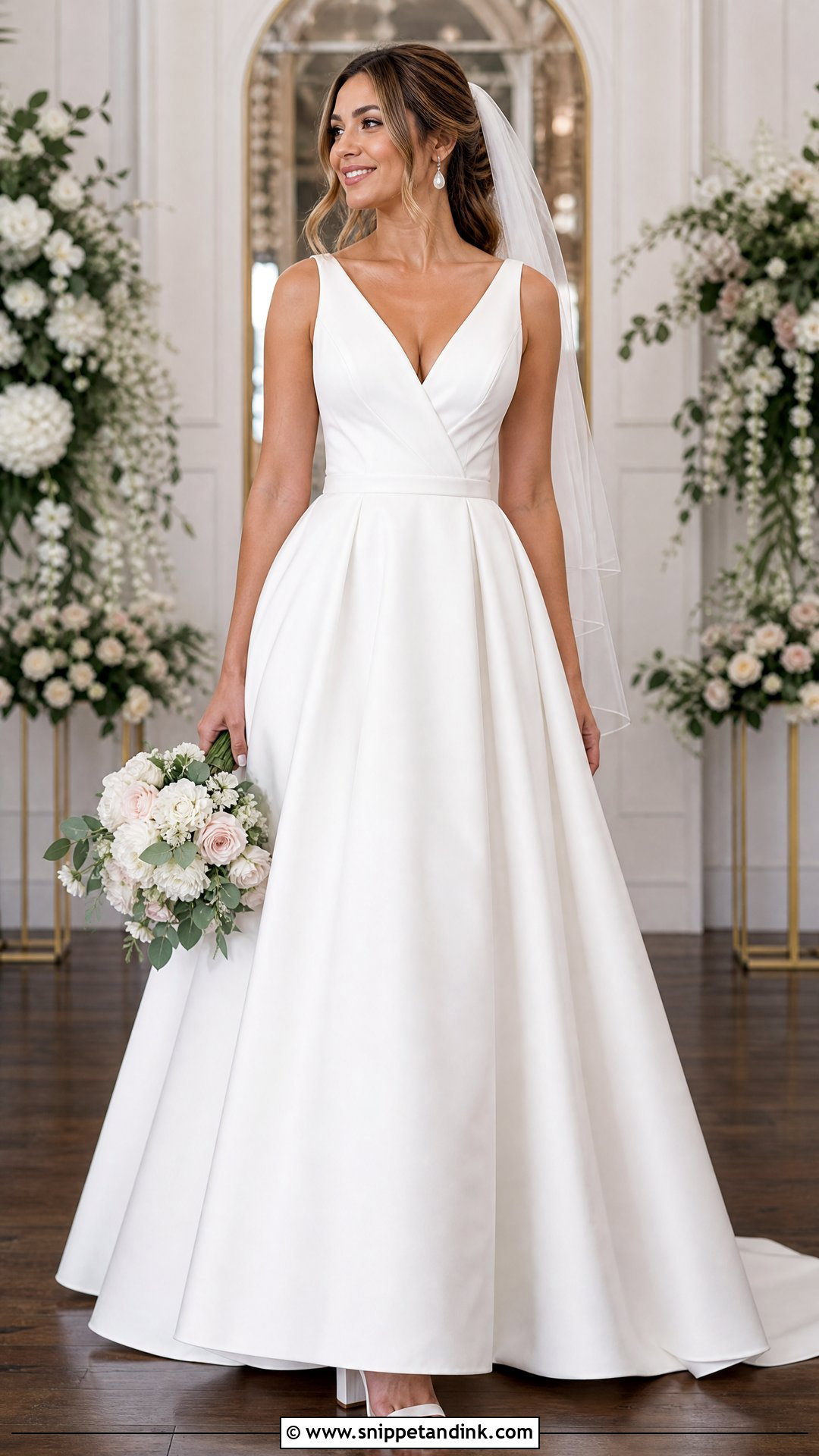 Wide Strap Wedding Dress With Full Skirt - Snippet and Ink - 20 Wedding Dresses for Inverted Triangle