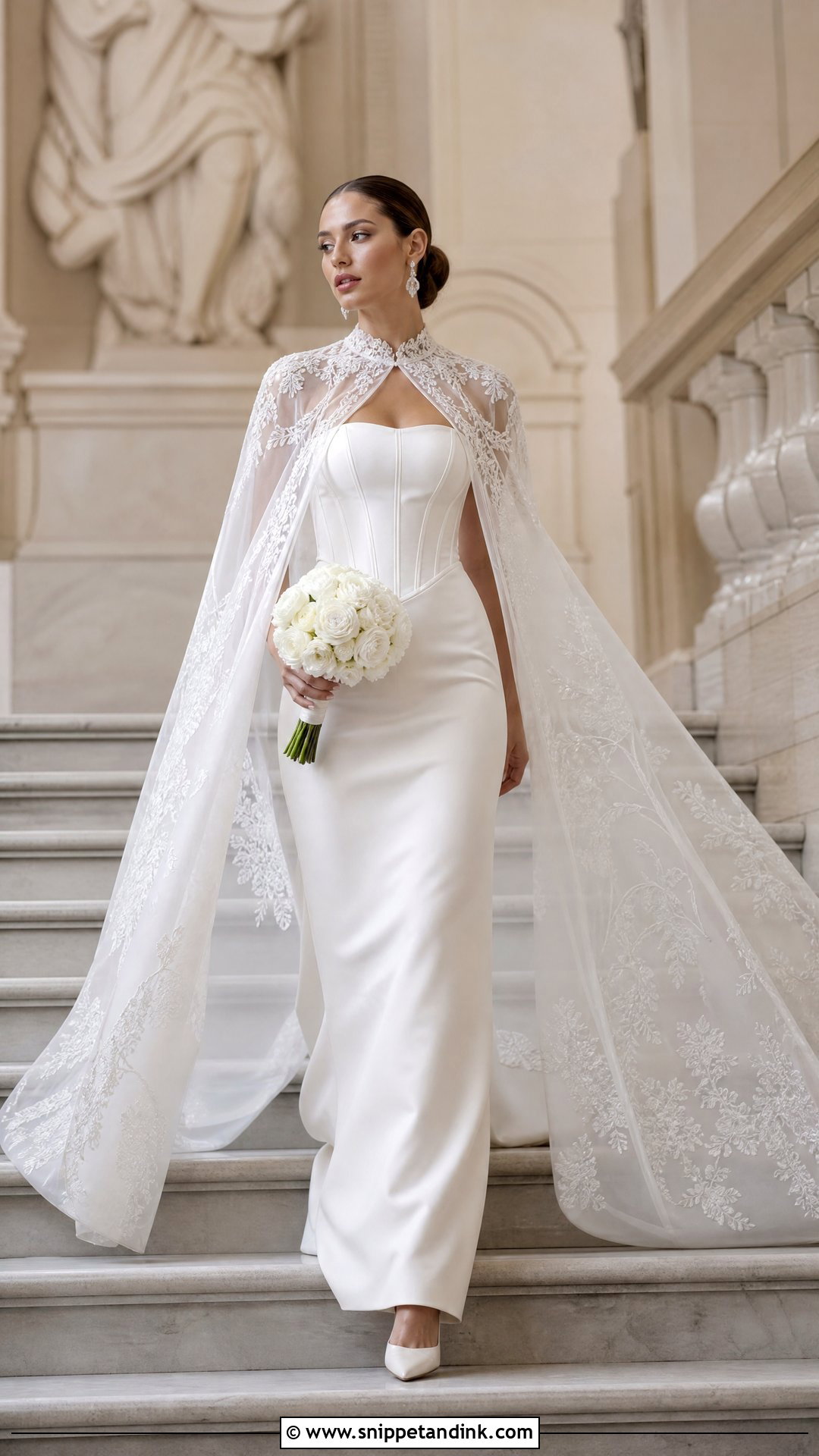 Wiederhoeft Cape Wedding Gown - Snippet and Ink - 20 Wiederhoeft Bridal Ideas