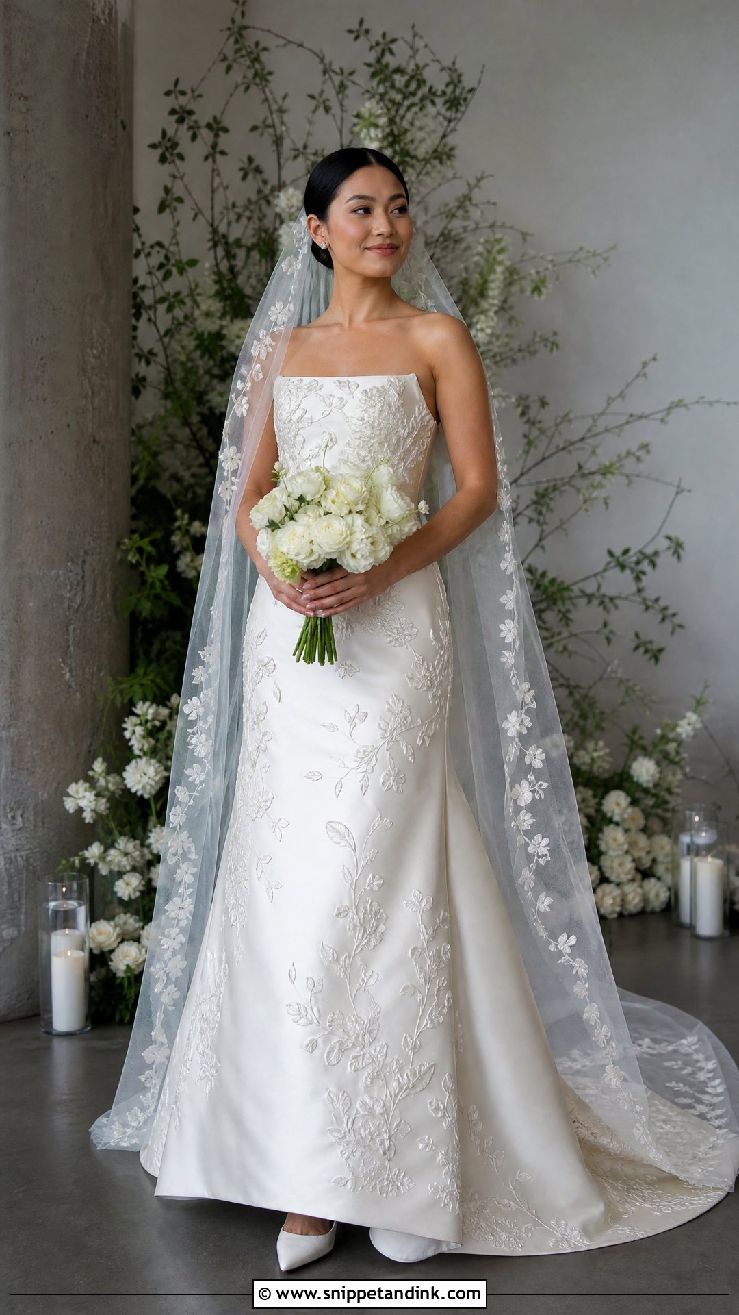 Wiederhoeft Embroidered Satin Gown - Snippet and Ink - 20 Wiederhoeft Bridal Ideas