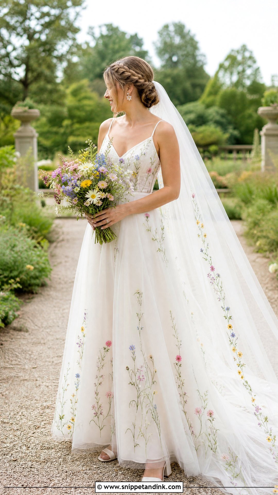Wildflower Embroidered Wedding Dress - Snippet and Ink - 20 Wedding Dress Flowers Embroidery
