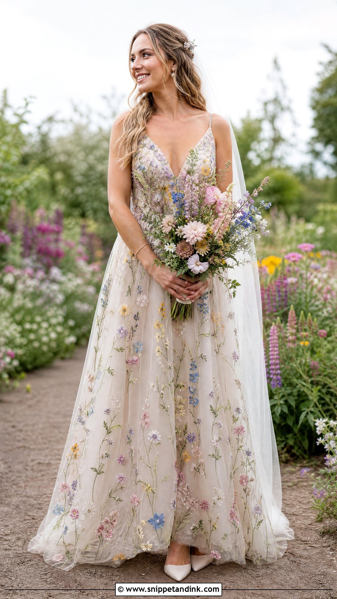 Wildflower Fairy Garden Wedding Dress - Snippet and Ink - 20 Fairy Garden Wedding Dress Ideas
