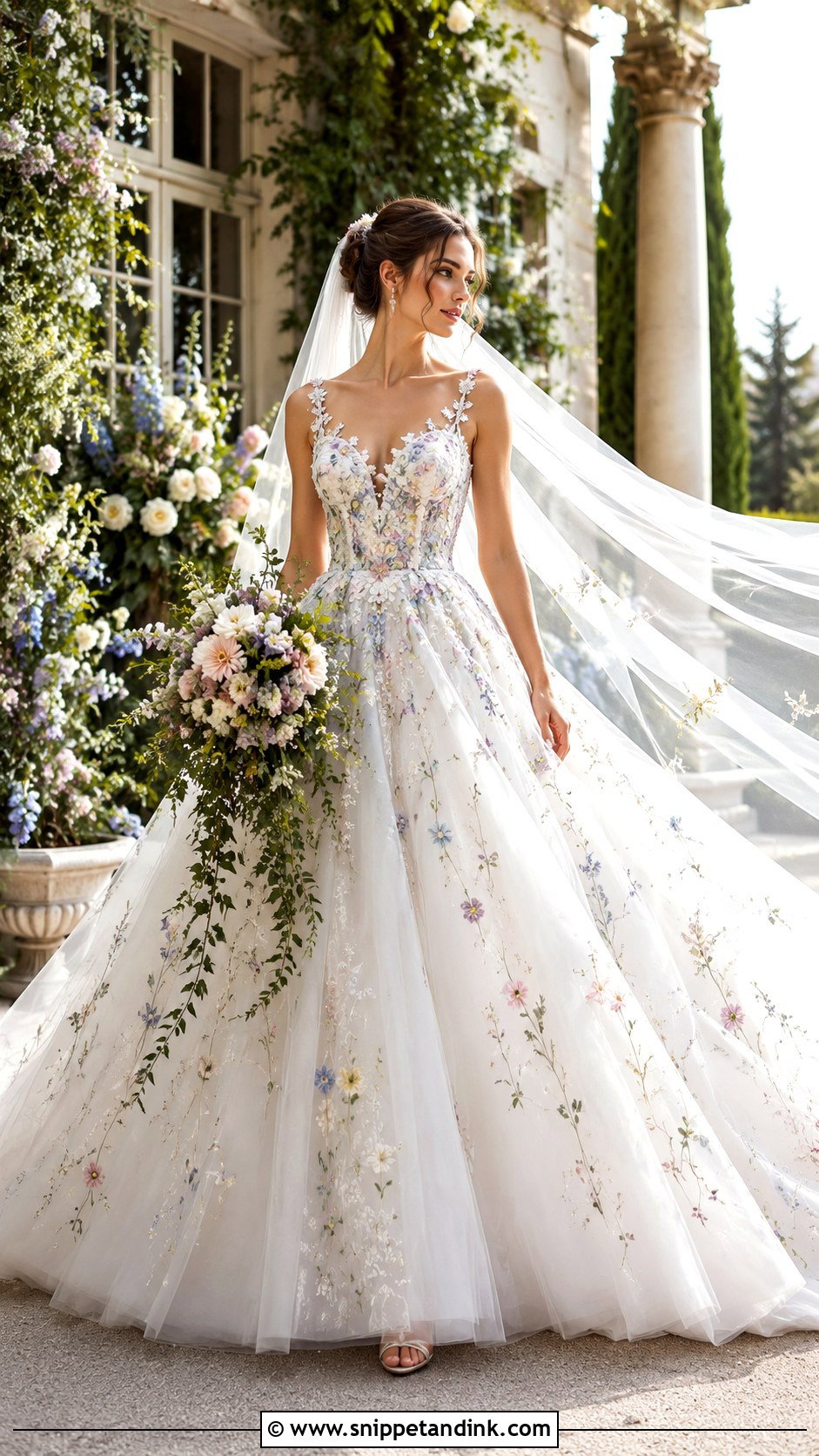 Wildflower Wedding Dress With Ball Gown Skirt - Snippet and Ink - 25 Wildflower Wedding Dress Ideas