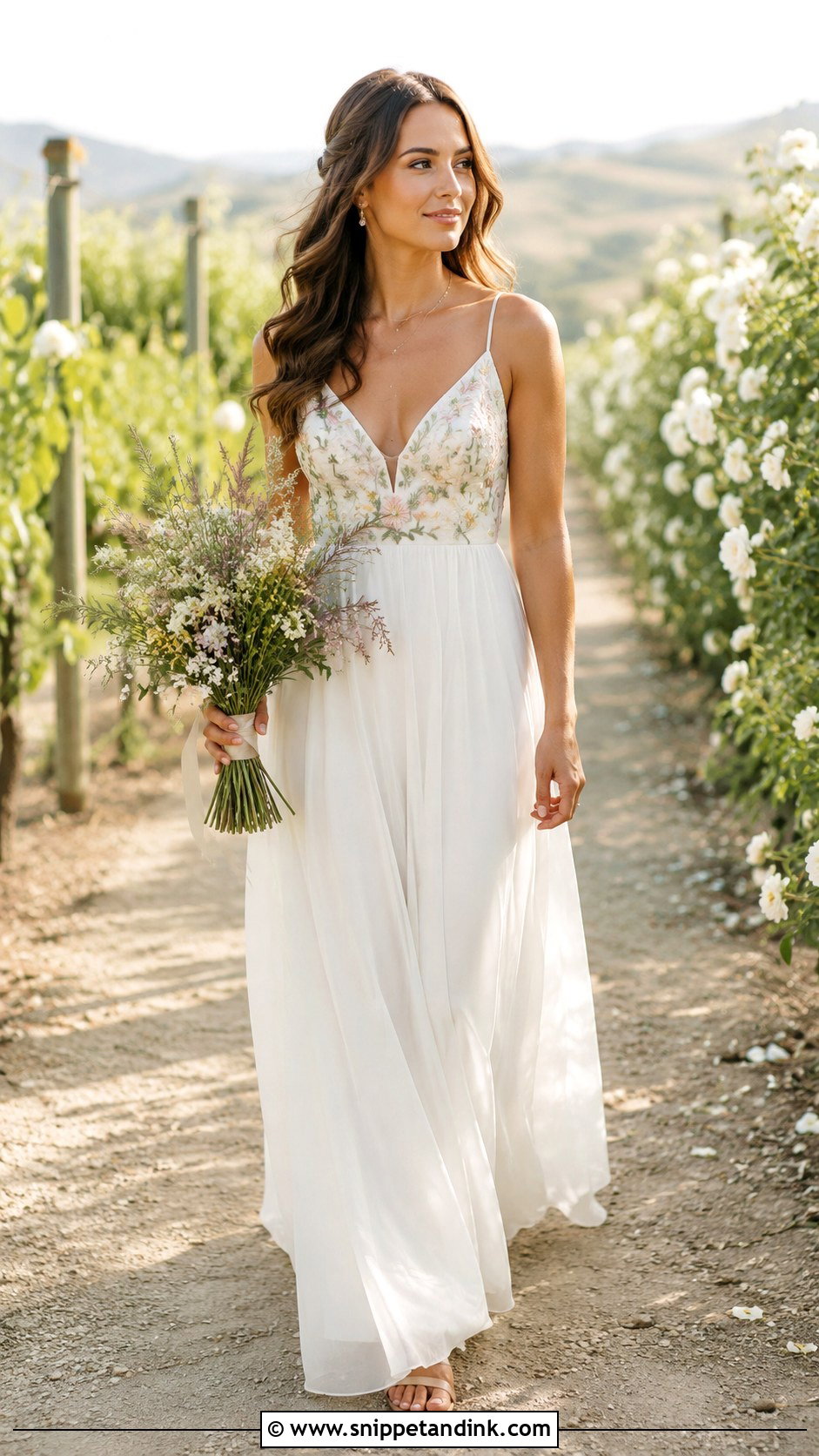 Wildflower Wedding Dress With Chiffon Skirt - Snippet and Ink - 25 Wildflower Wedding Dress Ideas