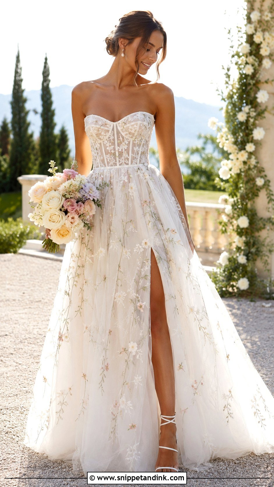 Wildflower Wedding Dress With Corset Bodice - Snippet and Ink - 25 Wildflower Wedding Dress Ideas