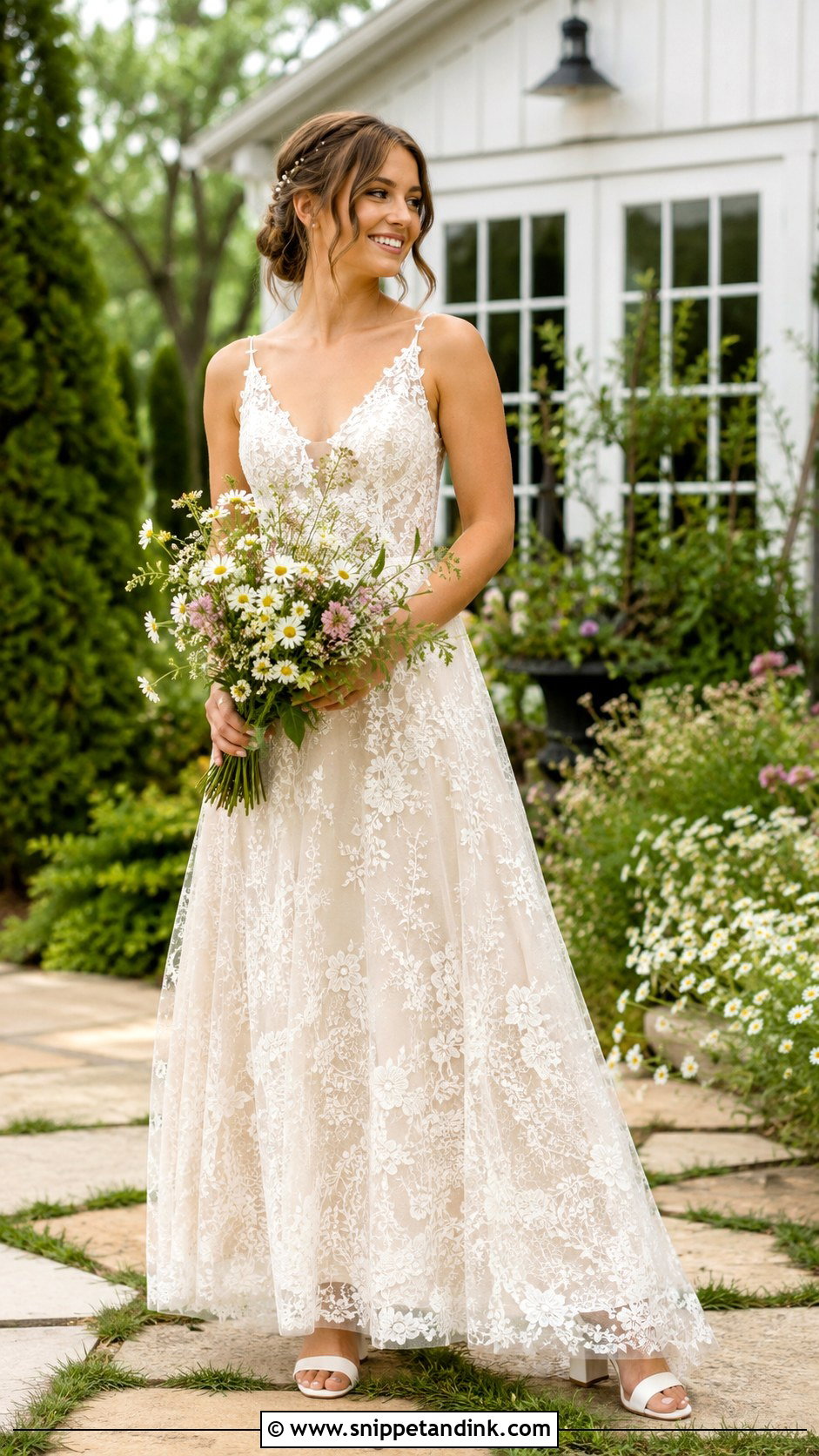 Wildflower Wedding Dress With Floral Lace - Snippet and Ink - 25 Wildflower Wedding Dress Ideas