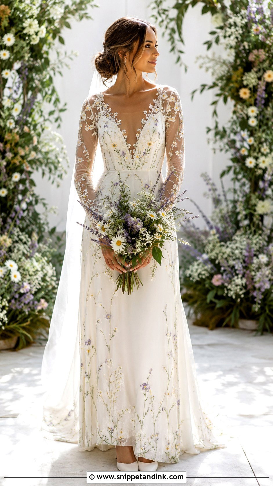 Wildflower Wedding Dress With Long Sleeves - Snippet and Ink - 25 Wildflower Wedding Dress Ideas