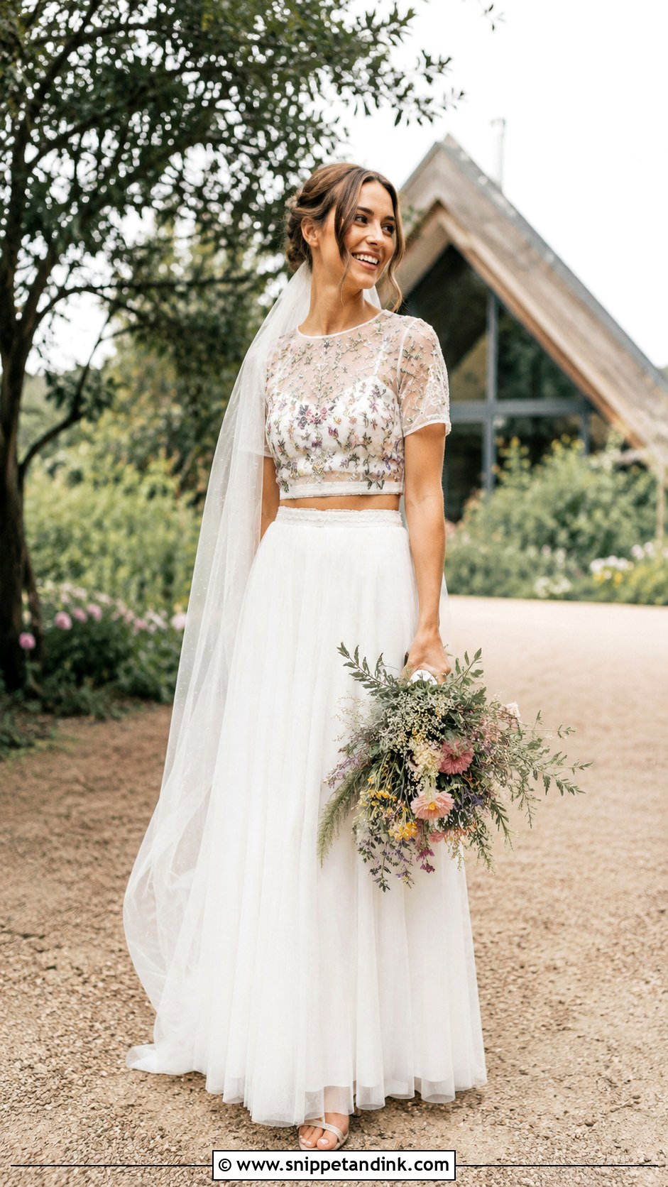Wildflower Wedding Dress With Two Piece Set - Snippet and Ink - 25 Wildflower Wedding Dress Ideas