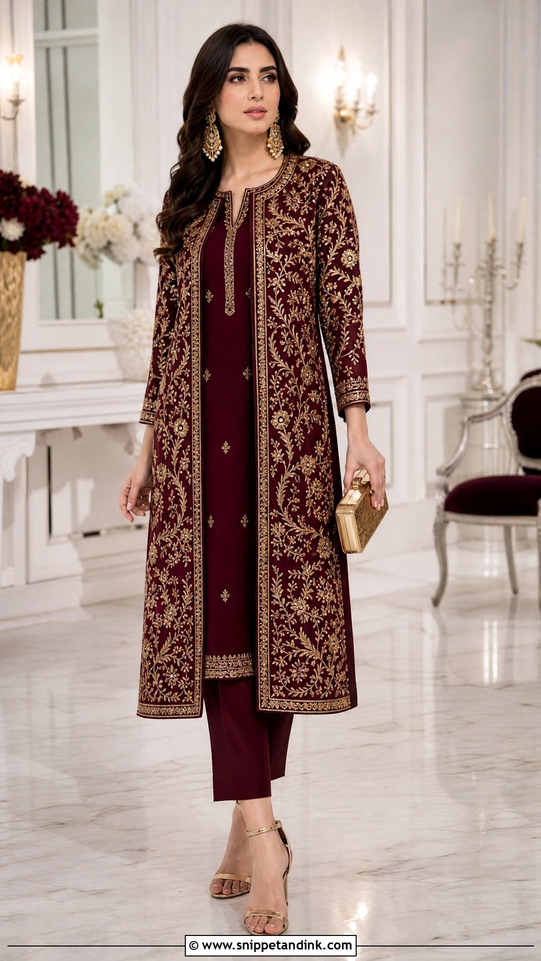 Wine Punjabi Jacket Suit For Wedding - Snippet and Ink - 25 Trending Punjabi Suits for Wedding
