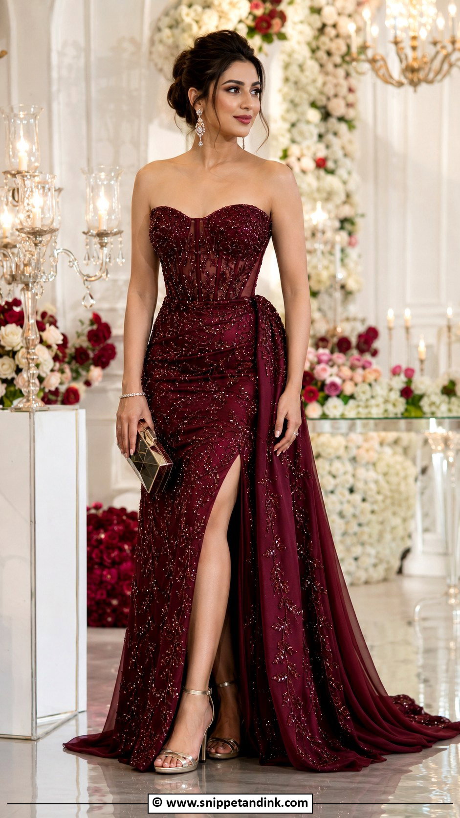 Wine Reception Gown - Snippet and Ink - 25 Indian Receptions Bridal Gowns