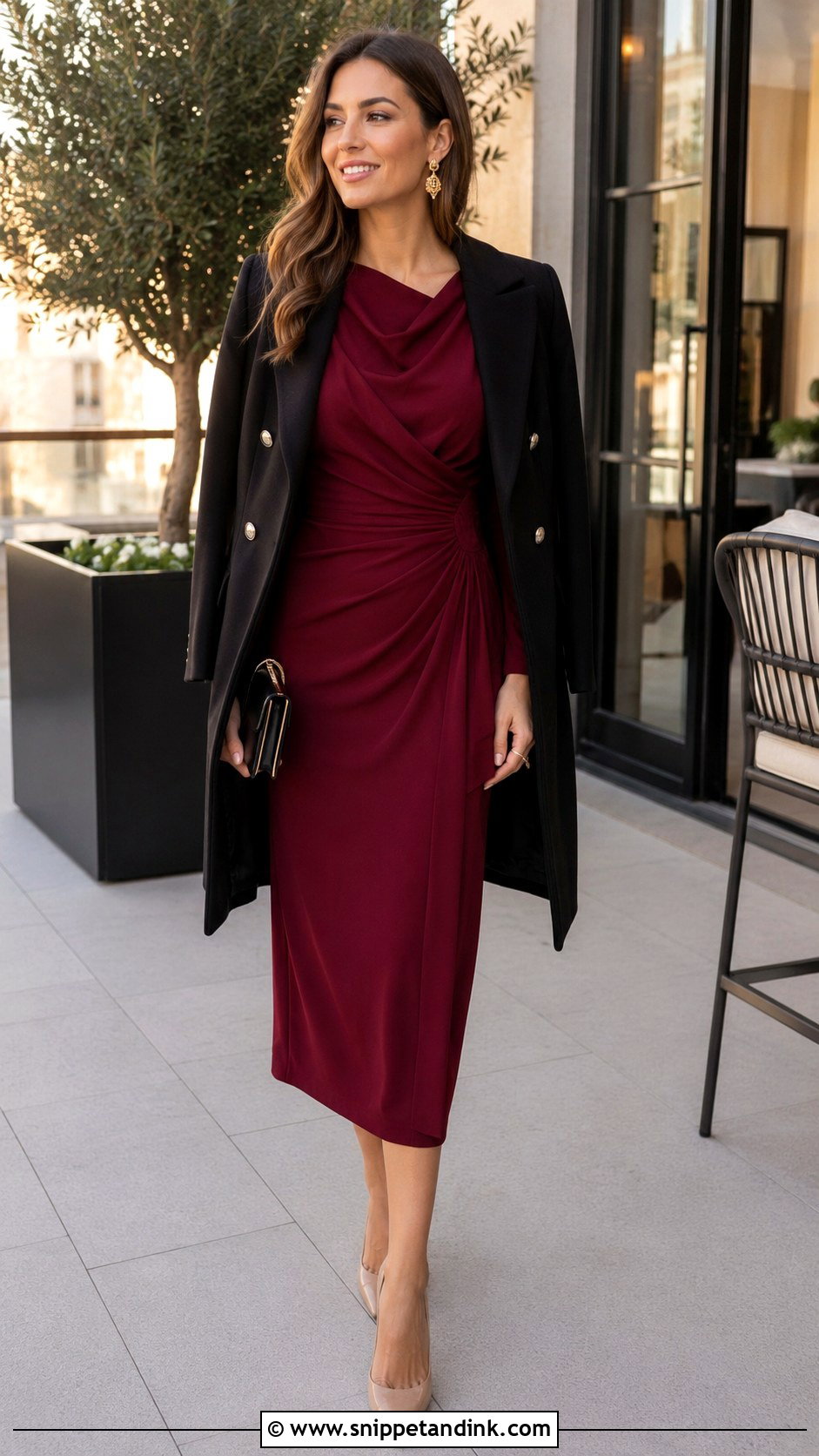 Wine Red Fall Wedding Dress With Pointed Toe Heels - Snippet and Ink - 20 Fall Wedding Dresses
