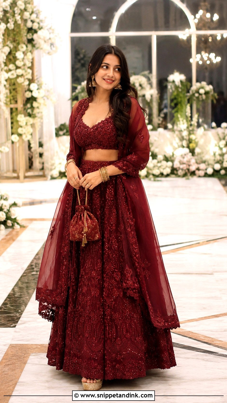 Wine Red Lehenga Outfit - Snippet and Ink - 20 Dress for Brothers Wedding Ideas