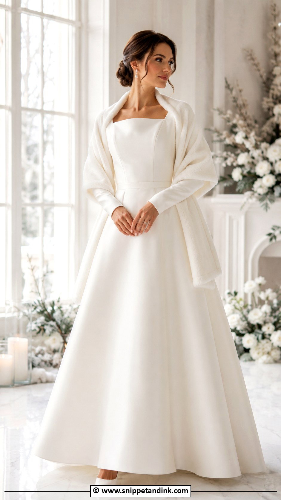 Winter A Line Wedding Dress - Snippet and Ink - 30 A-Line Wedding Dress Ideas