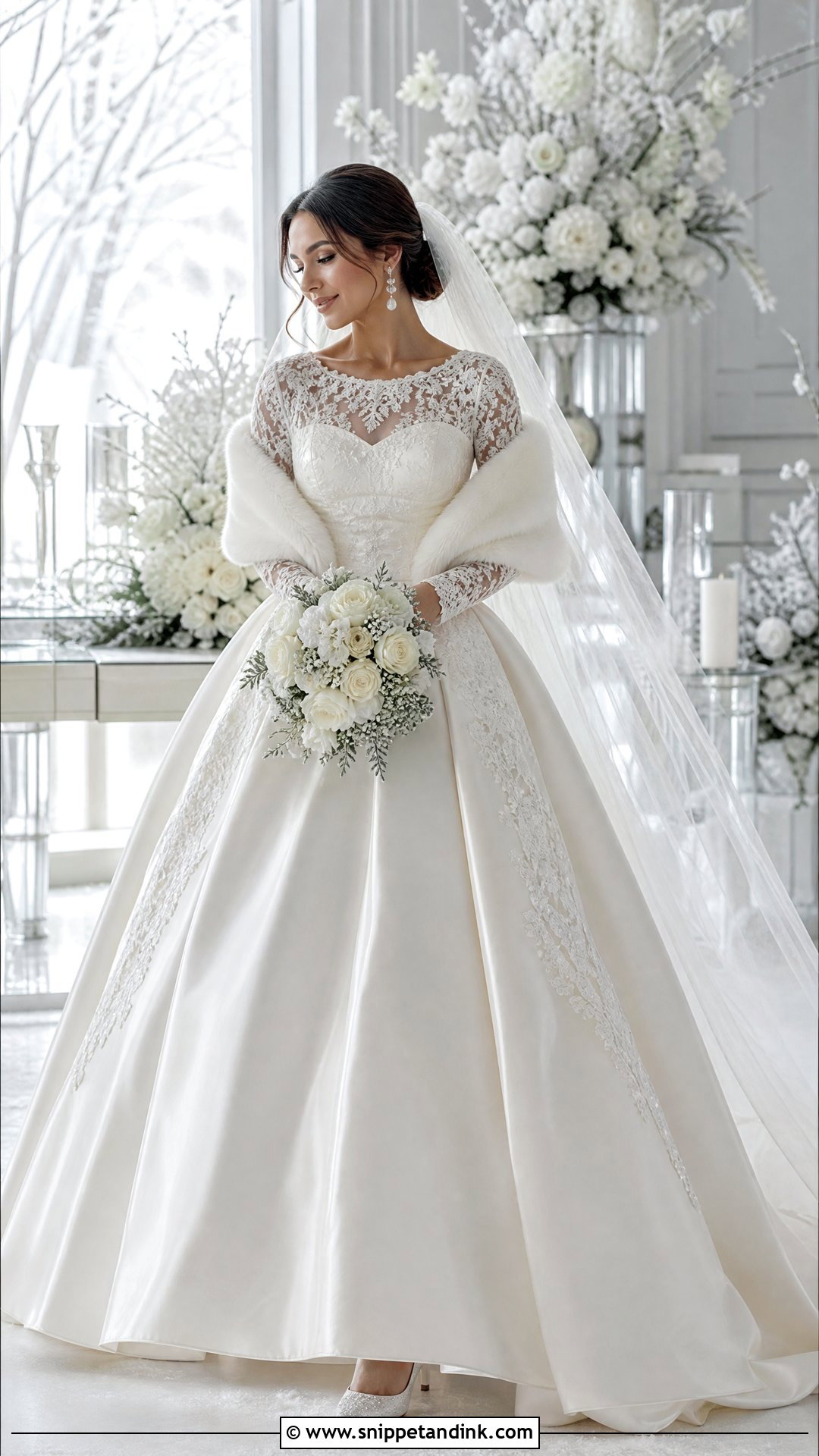 Winter Ballgown Wedding Dress With Sleeves - Snippet and Ink - 25 Ballgown Wedding Dress with Sleeves