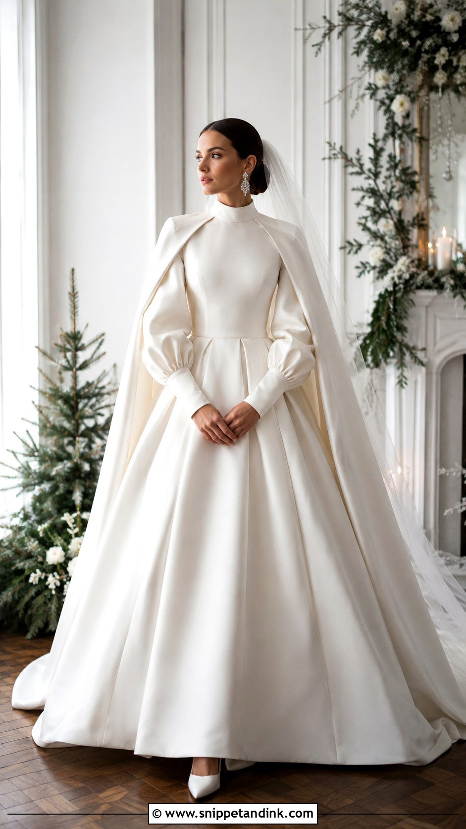 Winter Balloon Sleeve Wedding Dress - Snippet and Ink - 20 Balloon Sleeve Wedding Dress Ideas