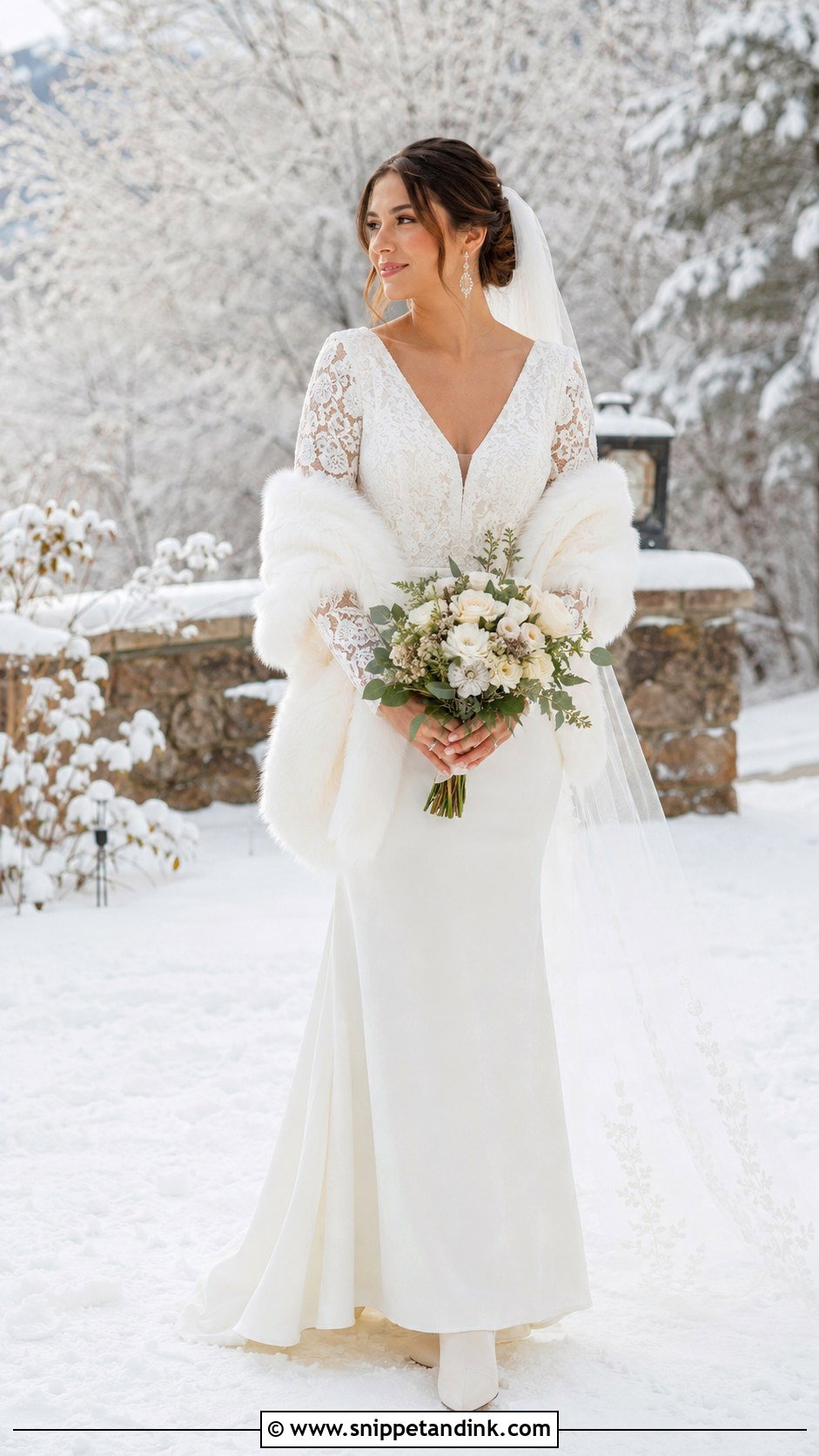 Winter Boho Long Sleeve Wedding Dress - Snippet and Ink - 20 Boho Long Sleeve Wedding Dress Ideas