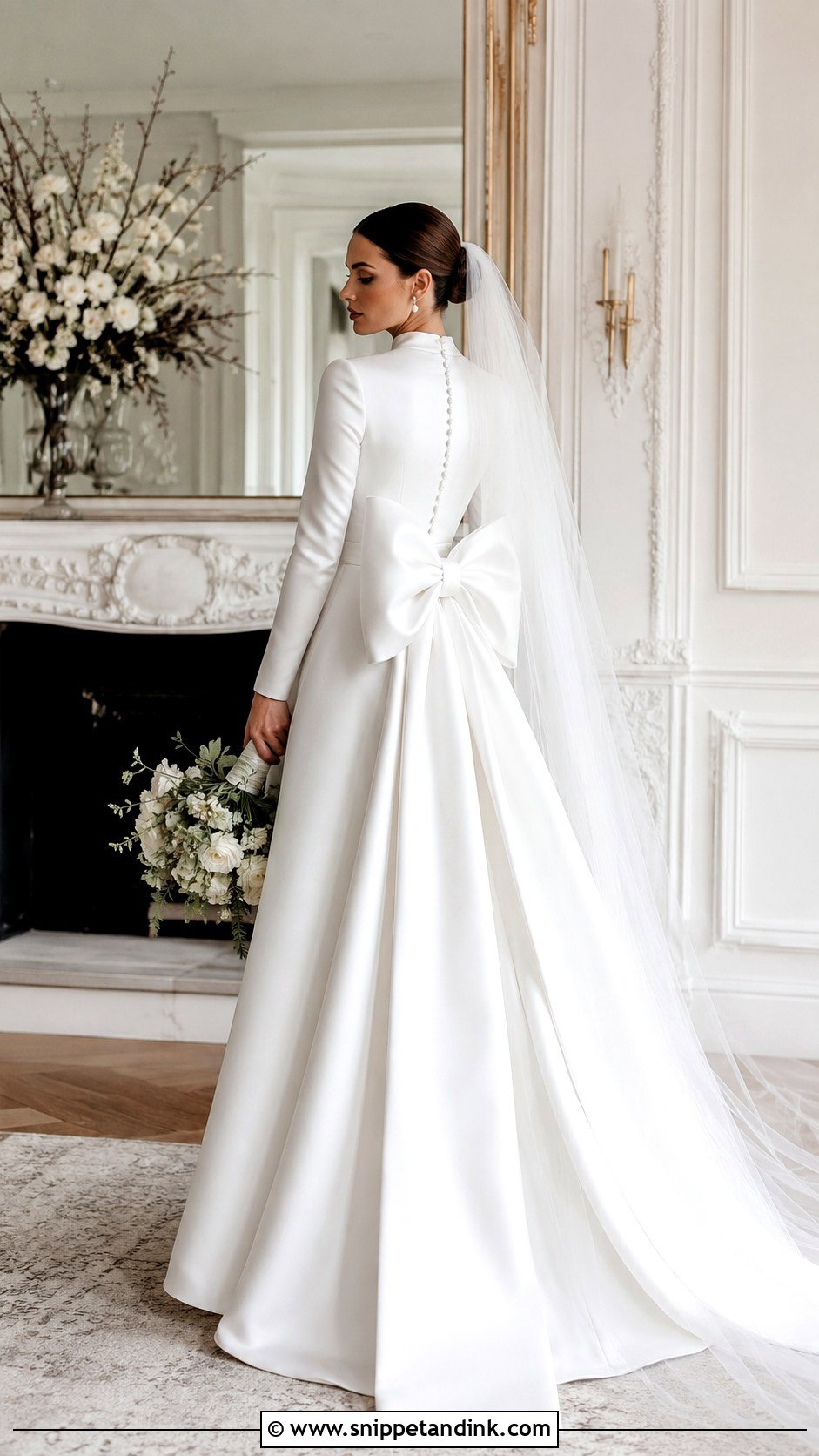 Winter Bridal Dress With Bow - Snippet and Ink - 25 Winter Bridal Dress Ideas