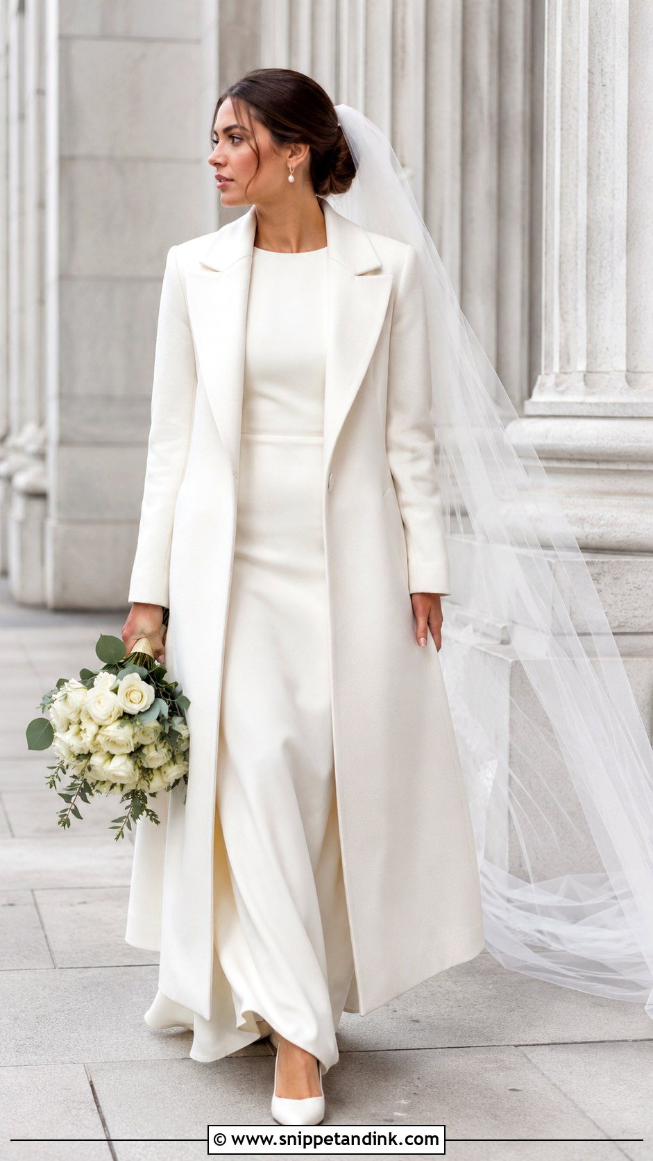 Winter Bridal Dress With Bridal Coat - Snippet and Ink - 25 Winter Bridal Dress Ideas