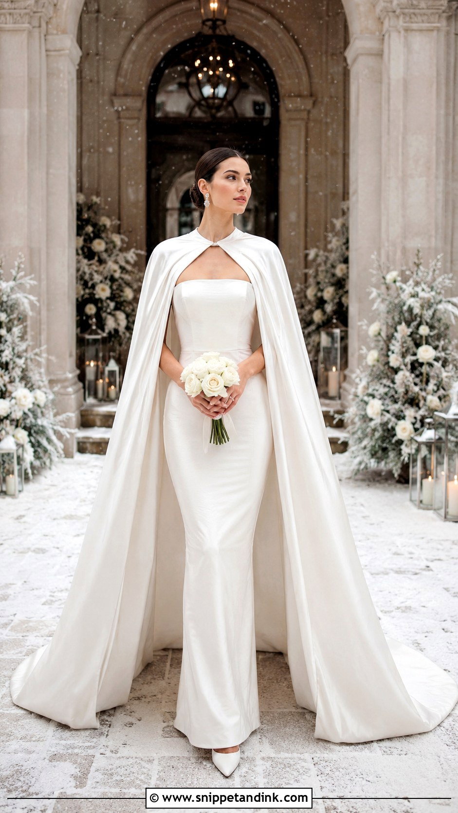 Winter Bridal Dress With Cape - Snippet and Ink - 25 Winter Bridal Dress Ideas