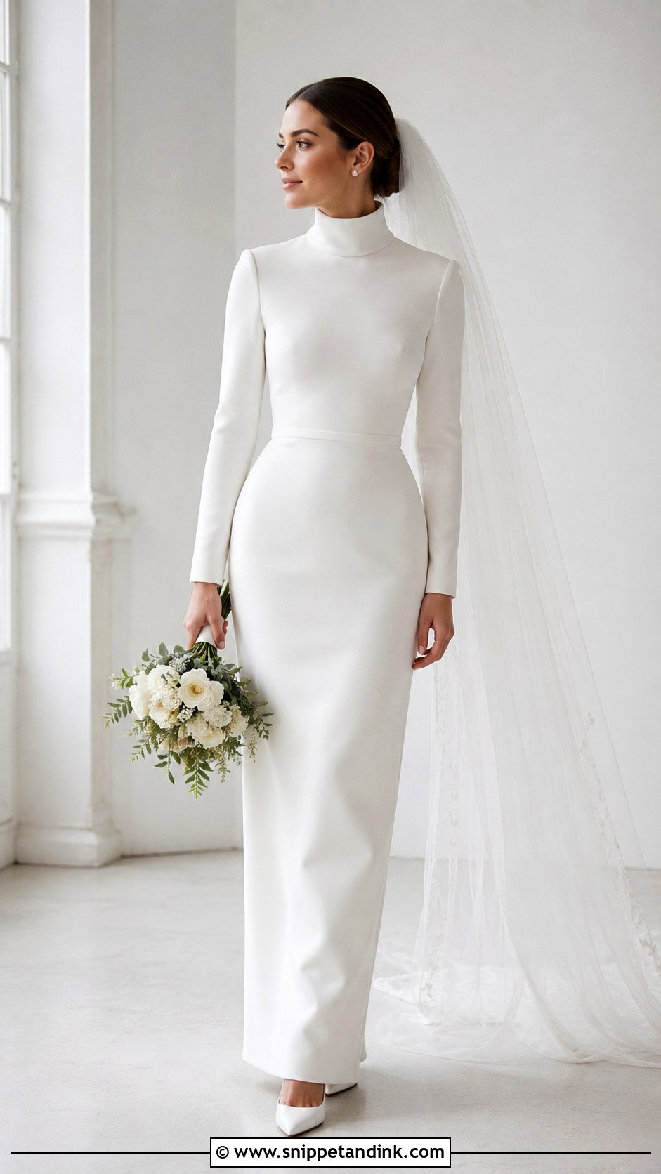 Winter Bridal Dress With Turtleneck - Snippet and Ink - 25 Winter Bridal Dress Ideas