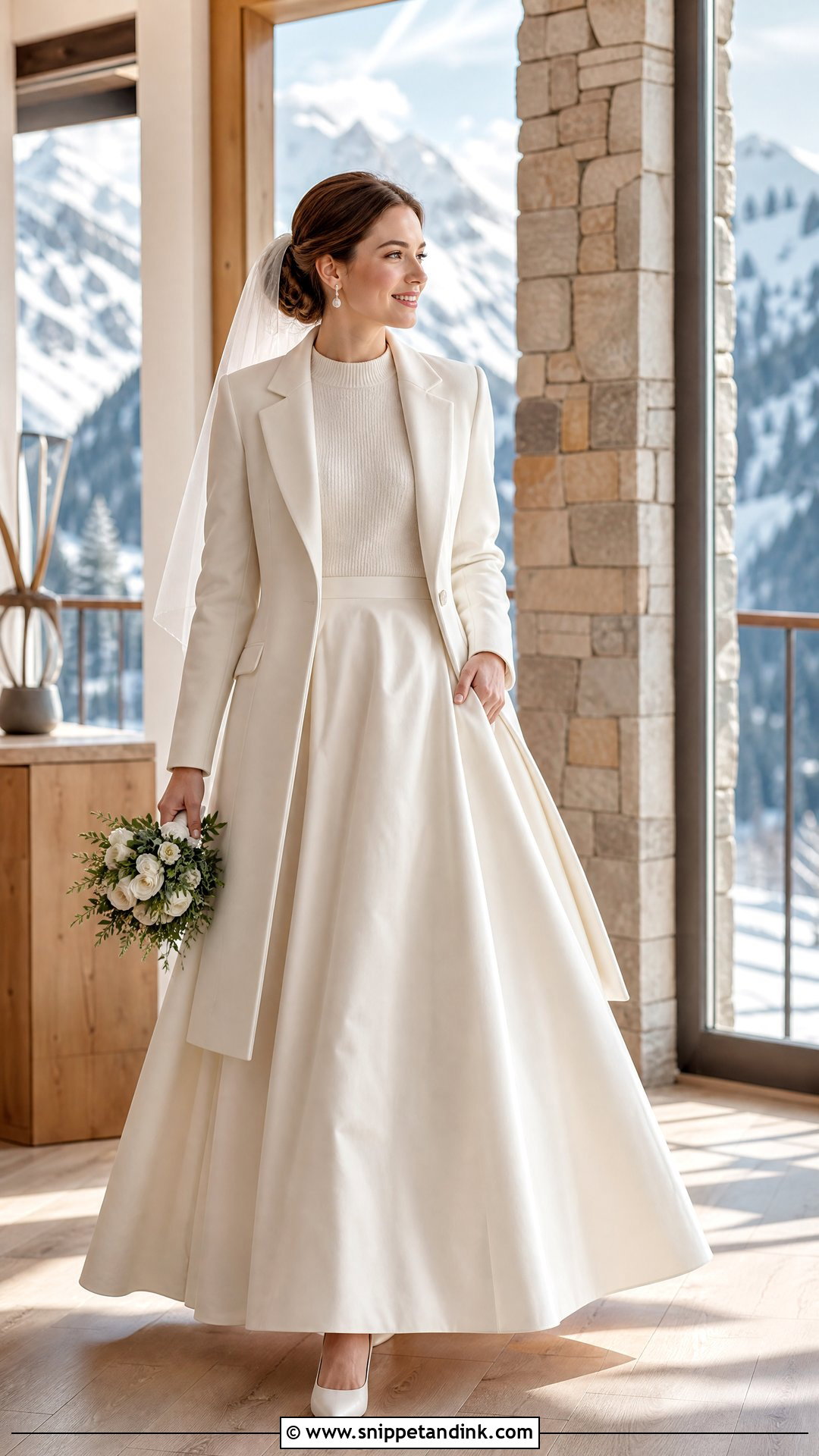 Winter Bridal Skirt With Cashmere Sweater - Snippet and Ink - 20 Bridal Skirts Ideas