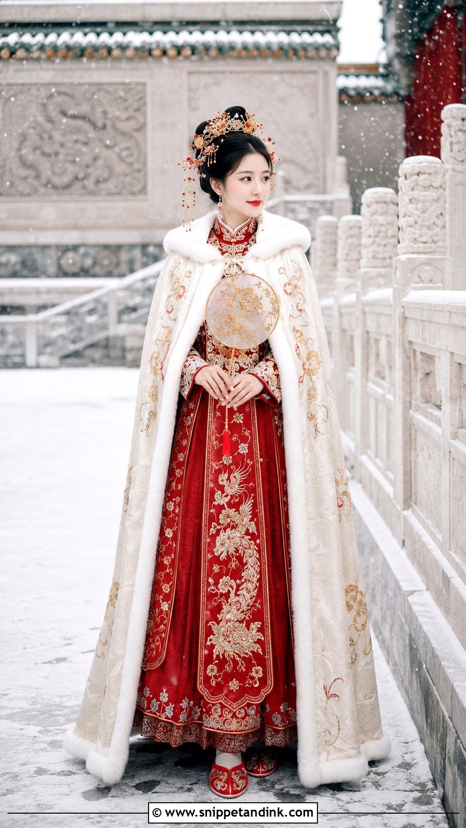Winter Brocade Hanfu Wedding Dress - Snippet and Ink - 20 Hanfu Wedding Dress Ideas