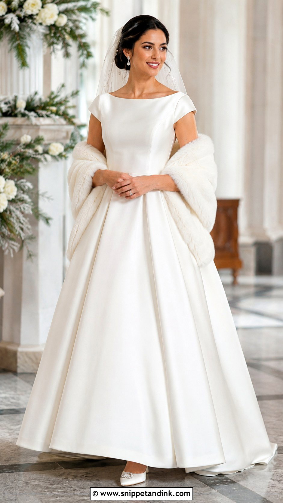 Winter Cap Sleeve Wedding Dress - Snippet and Ink - 20 Capped Sleeve Wedding Dress Ideas