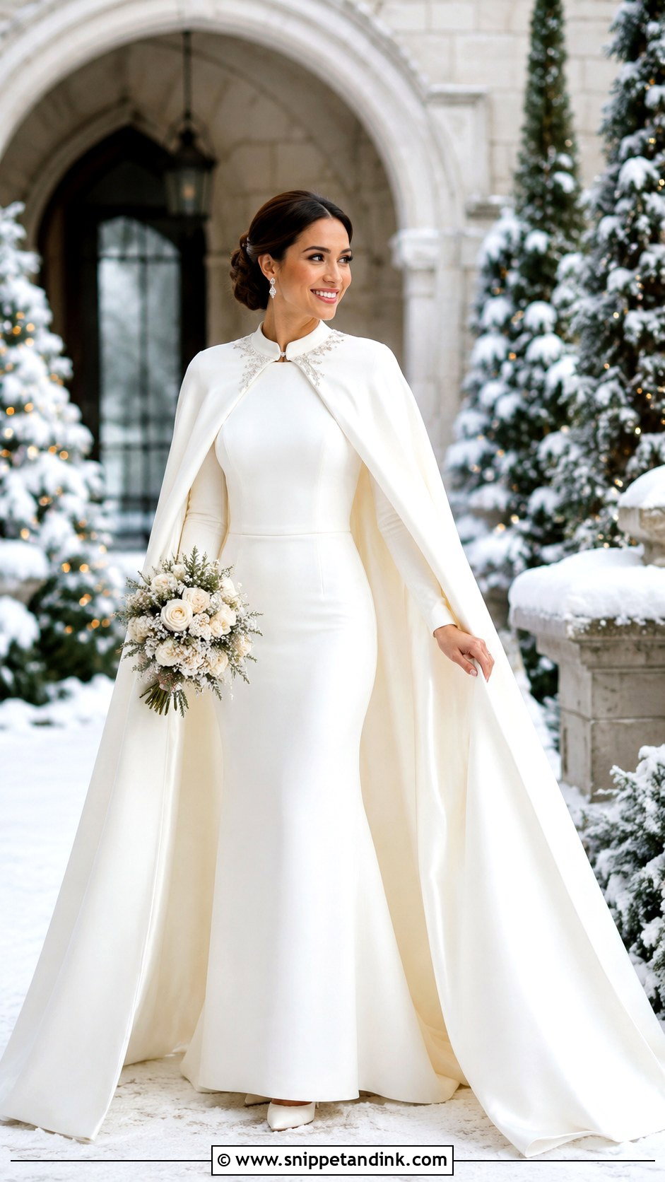 Winter Cape Wedding Dress - Snippet and Ink - 30 Wedding Dress with Cape Ideas