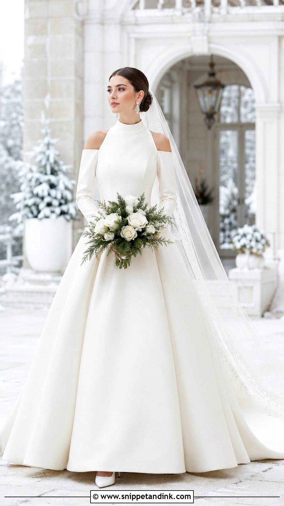 Winter Cold Shoulder Wedding Dress - Snippet and Ink - 20 Cold Shoulder Wedding Dress Ideas