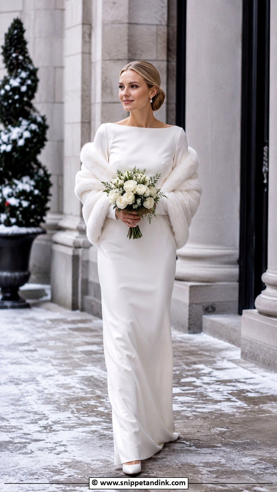 Winter Column Wedding Dress - Snippet and Ink - 25 Column Wedding Dress Ideas