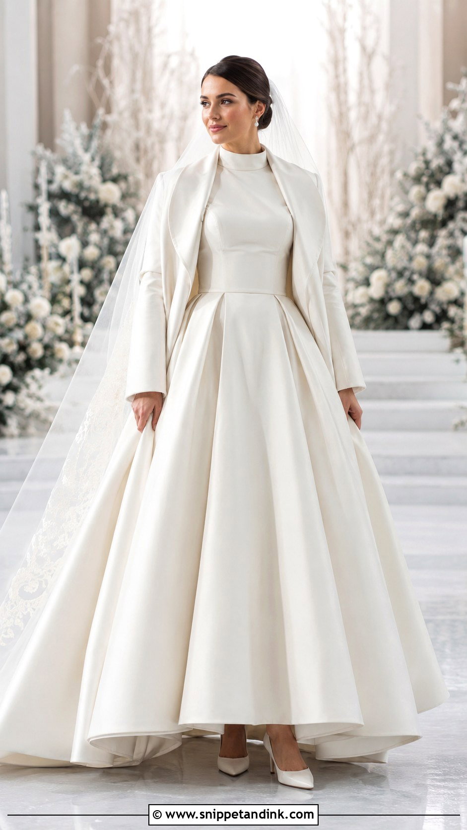 Winter Covered Wedding Dress With Full Skirt - Snippet and Ink - 20 Covered Wedding Dresses