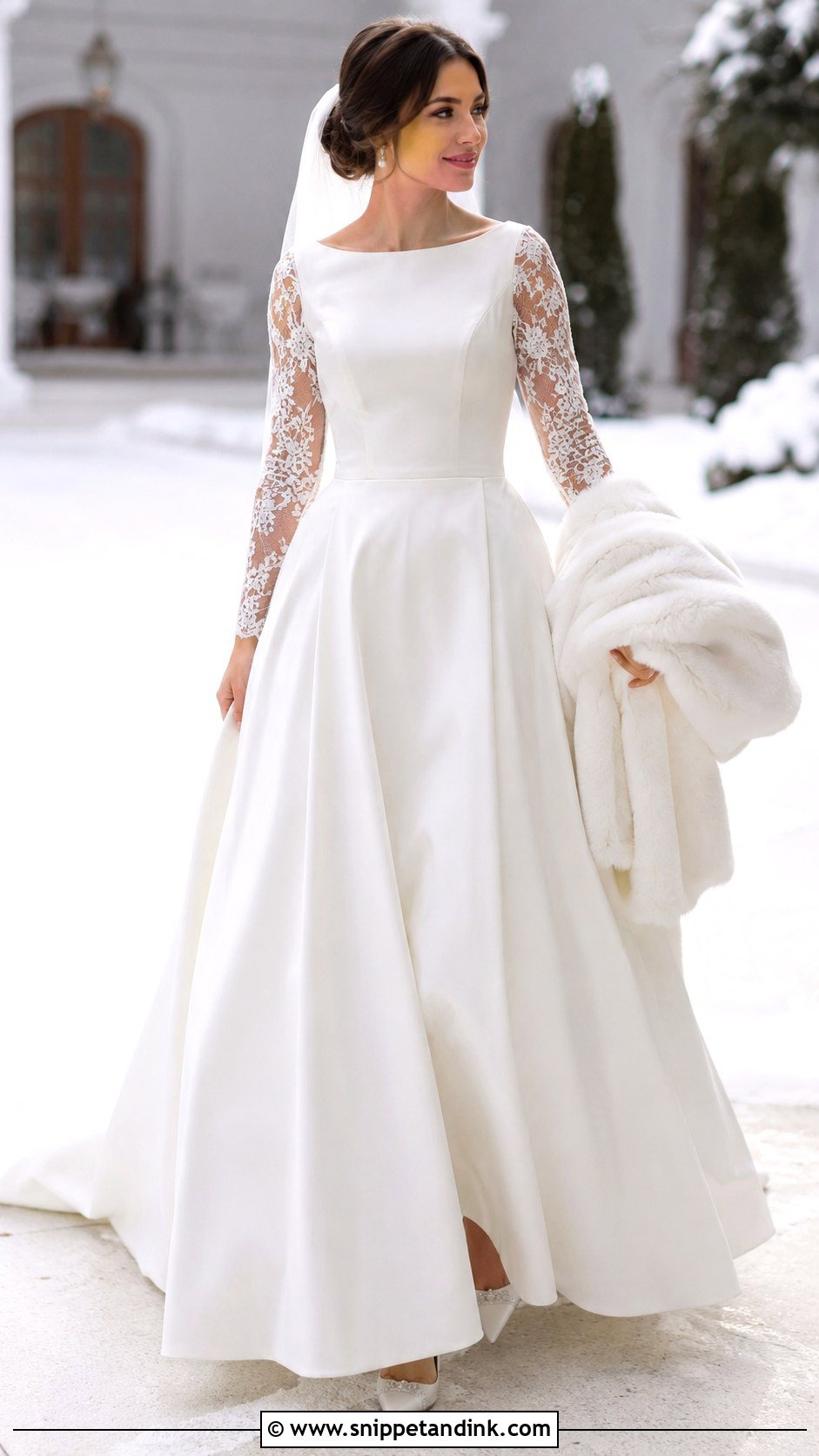 Winter Detachable Sleeves Wedding Dress - Snippet and Ink - 25 Detachable Sleeves Wedding Dress