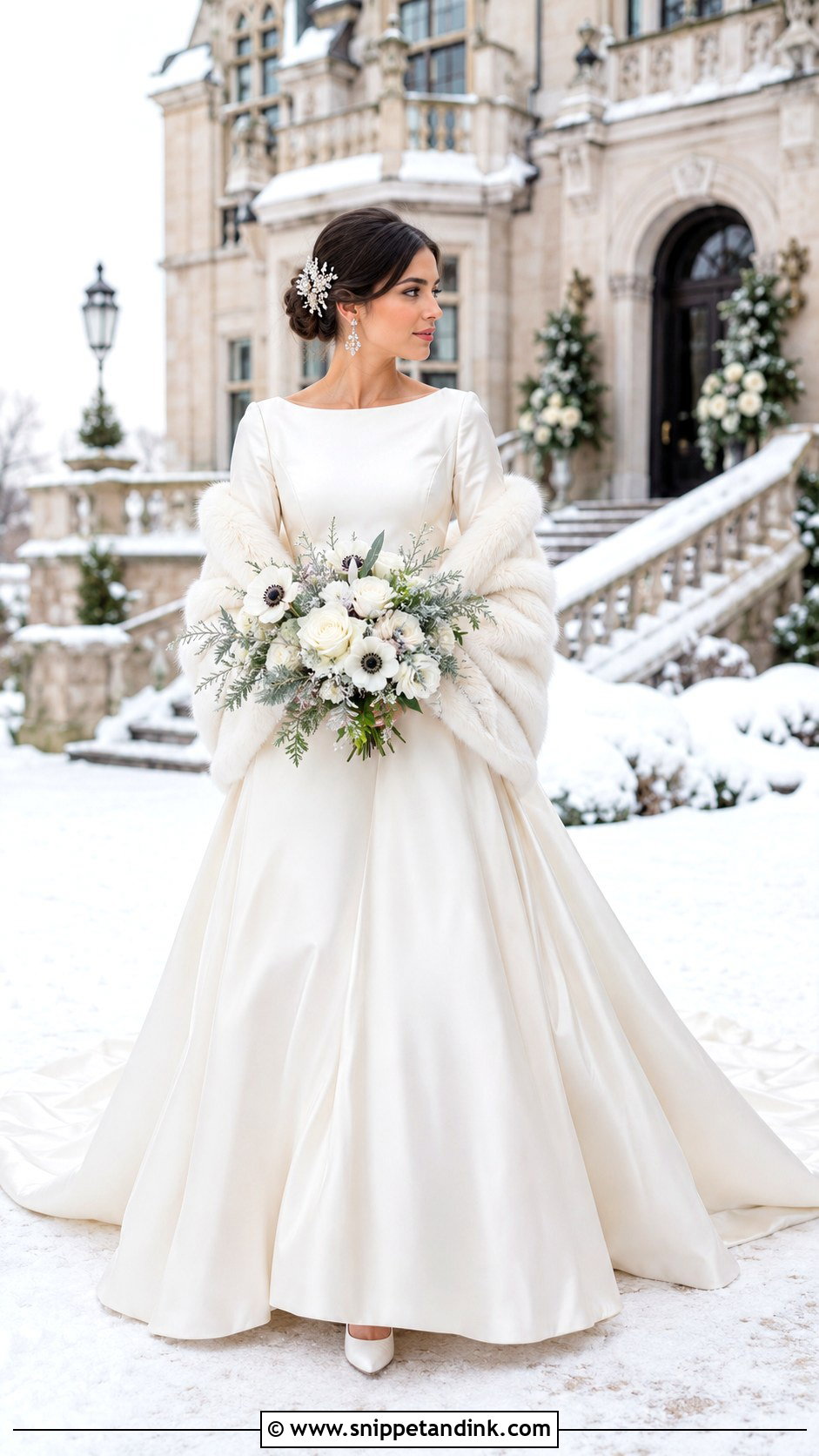 Winter Fairytale Long Sleeve Wedding Dress - Snippet and Ink - 20 Fairytale Wedding Dress Long Sleeve Ideas