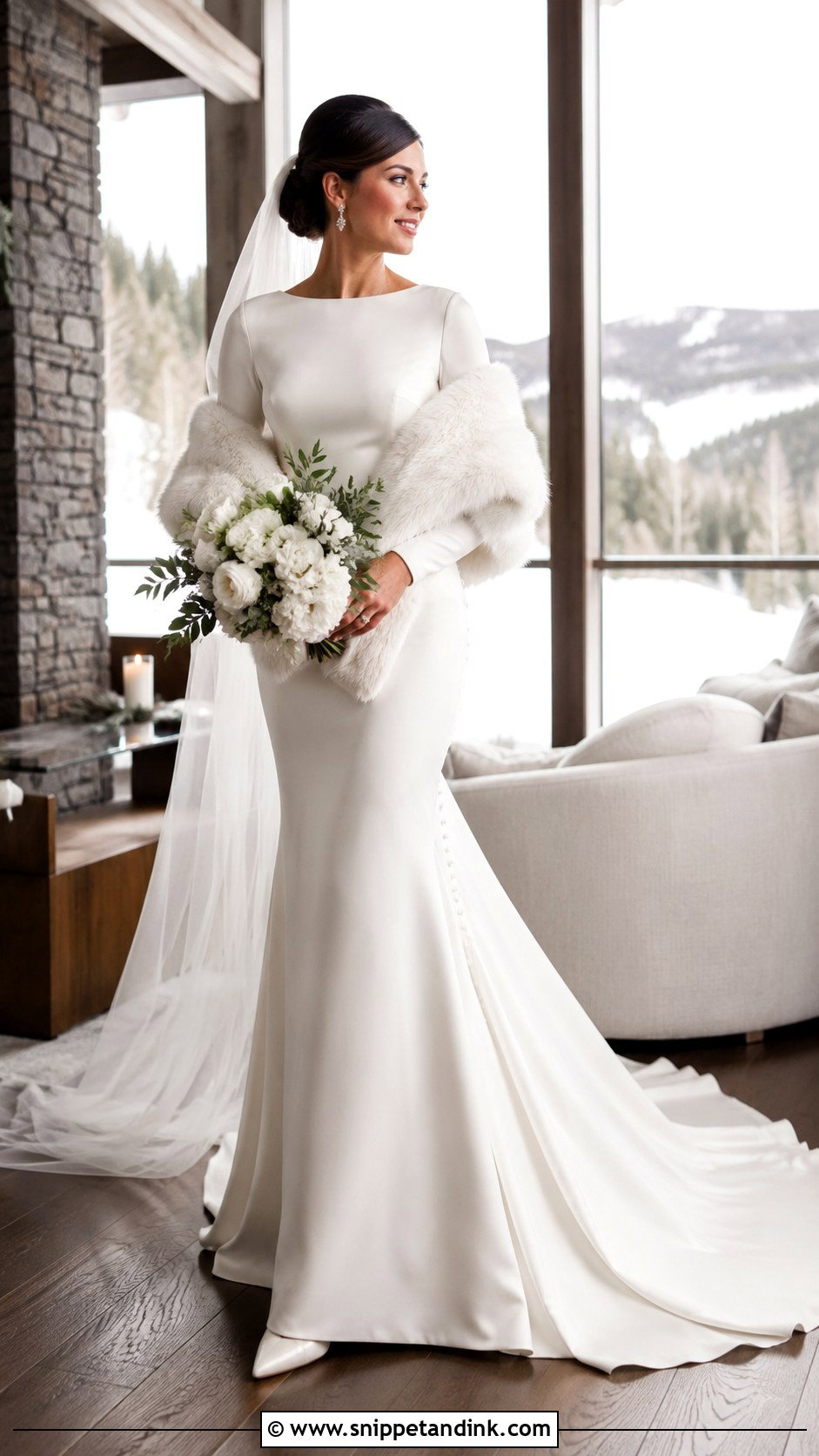 Winter Fit and Flare Wedding Dress With Long Sleeves - Snippet and Ink - 20 Fit and Flare Wedding Dress with Sleeves