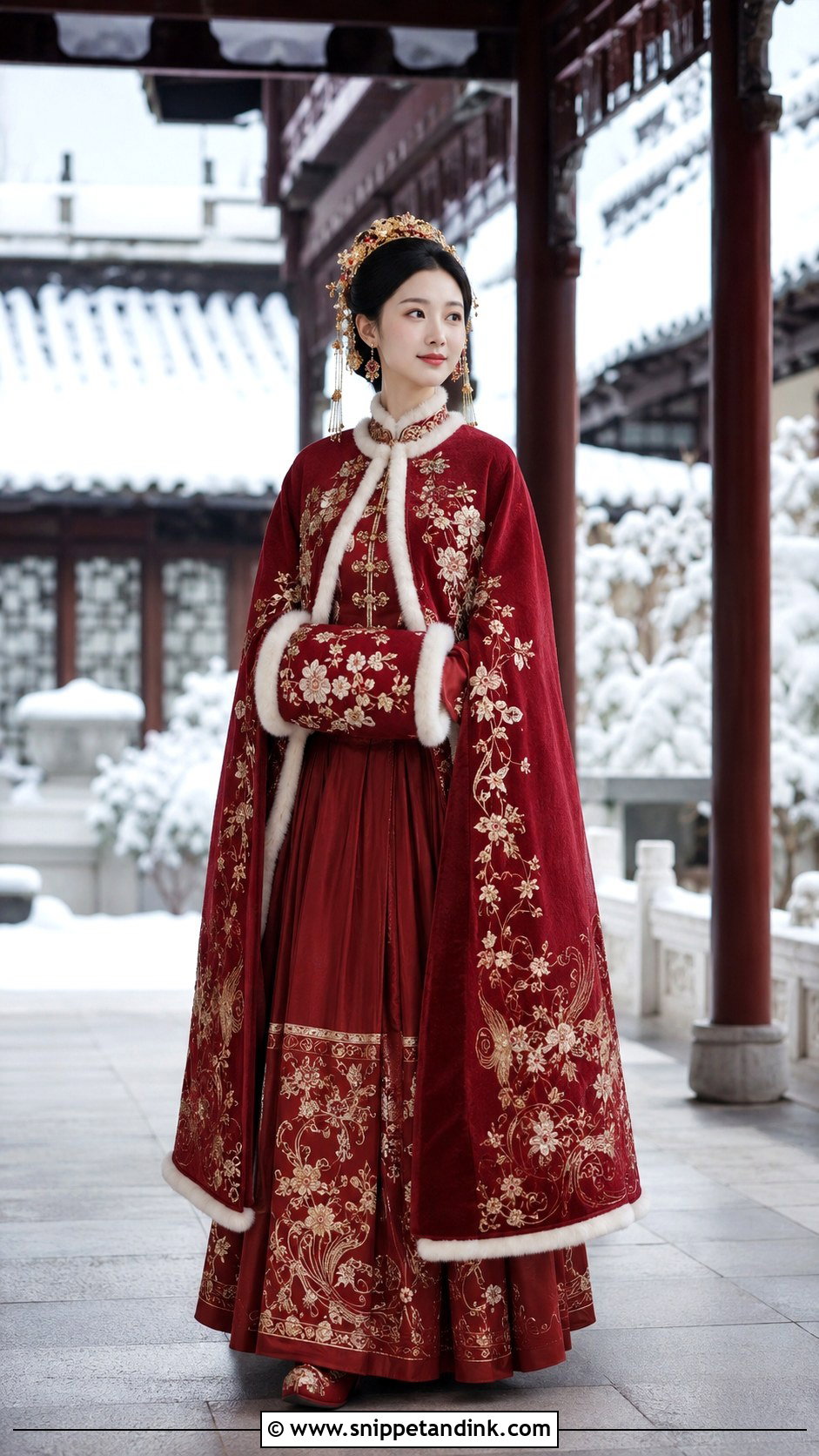 Winter Hanfu Wedding Outfit - Snippet and Ink - 20 Wedding Hanfu Ideas