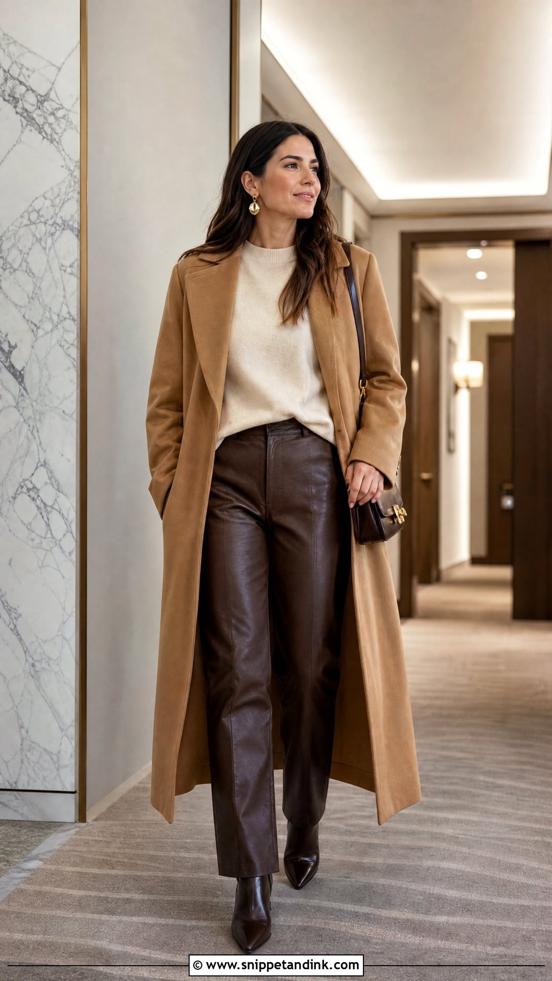 Winter Honeymoon Leather Pants Outfit - Snippet and Ink - 20 Winter Honeymoon Outfits