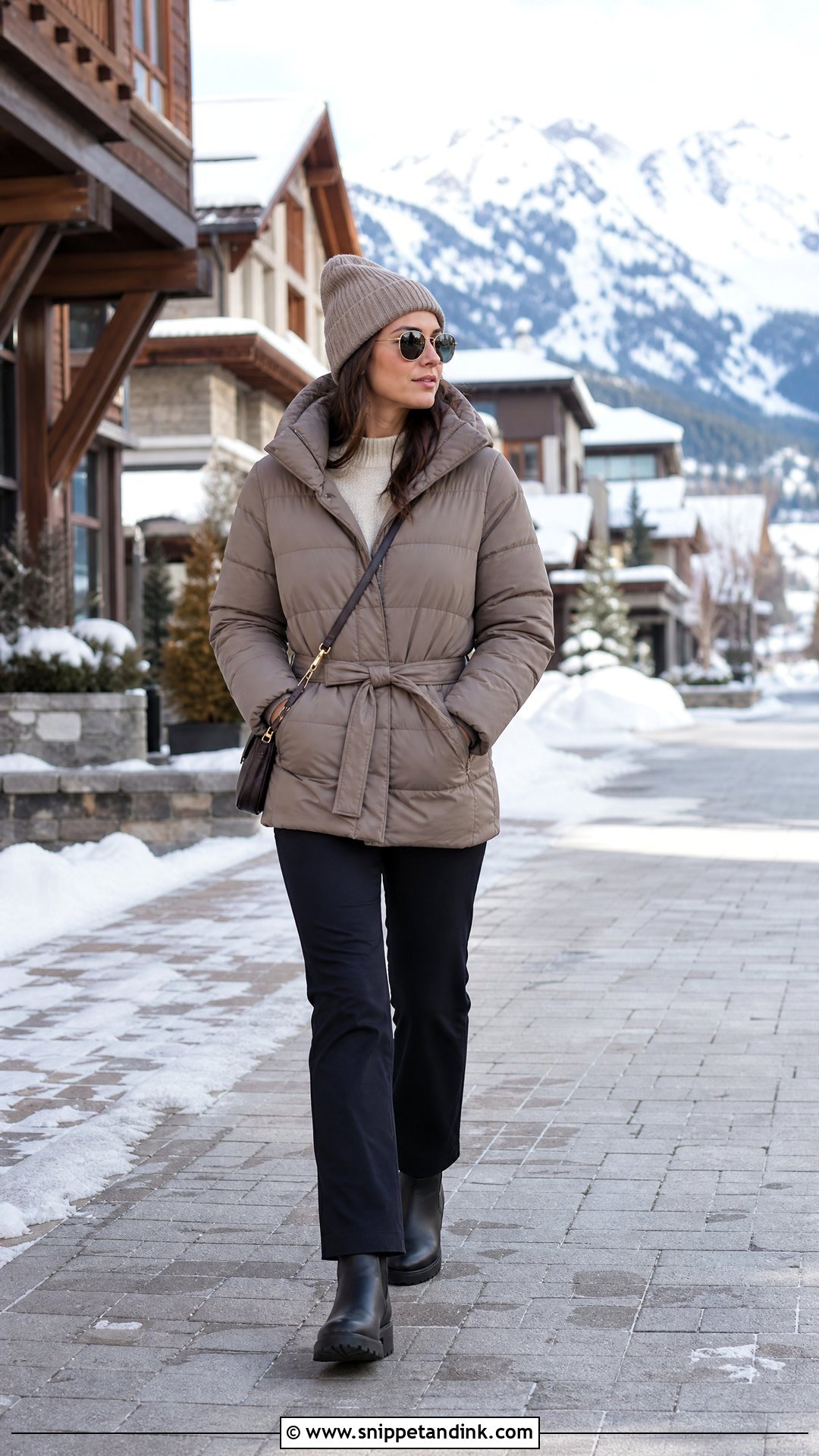 Winter Honeymoon Puffer Jacket Outfit - Snippet and Ink - 20 Winter Honeymoon Outfits