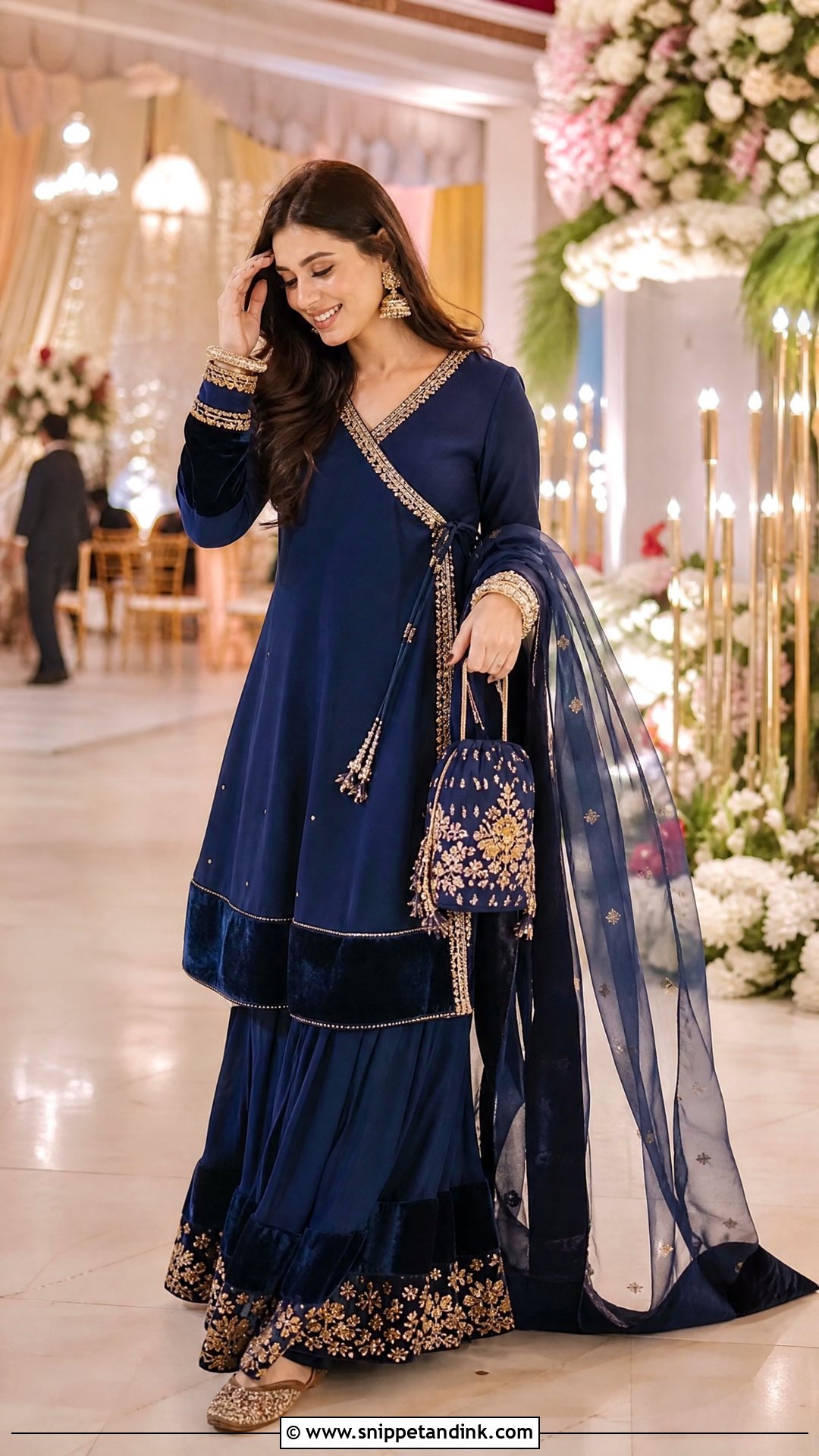 Winter Indian Wedding Angrakha Sharara Outfit - Snippet and Ink - 20 Winter Indian Wedding Outfits