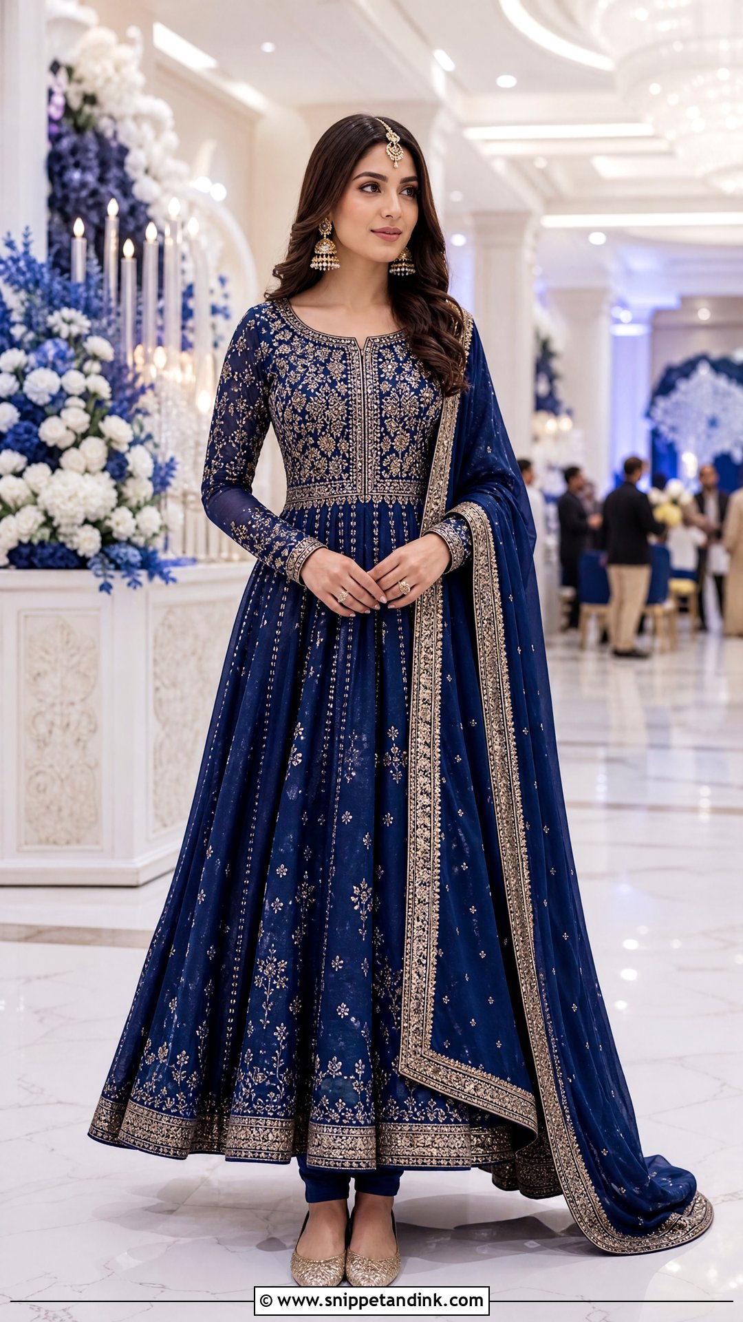 Winter Indian Wedding Floor Length Anarkali Outfit - Snippet and Ink - 20 Winter Indian Wedding Outfits
