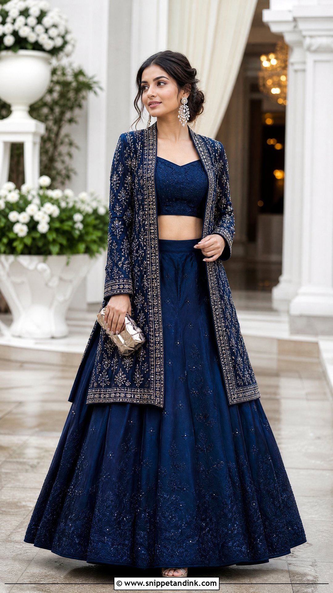 Winter Indian Wedding Jacket Lehenga Outfit - Snippet and Ink - 20 Winter Indian Wedding Outfits