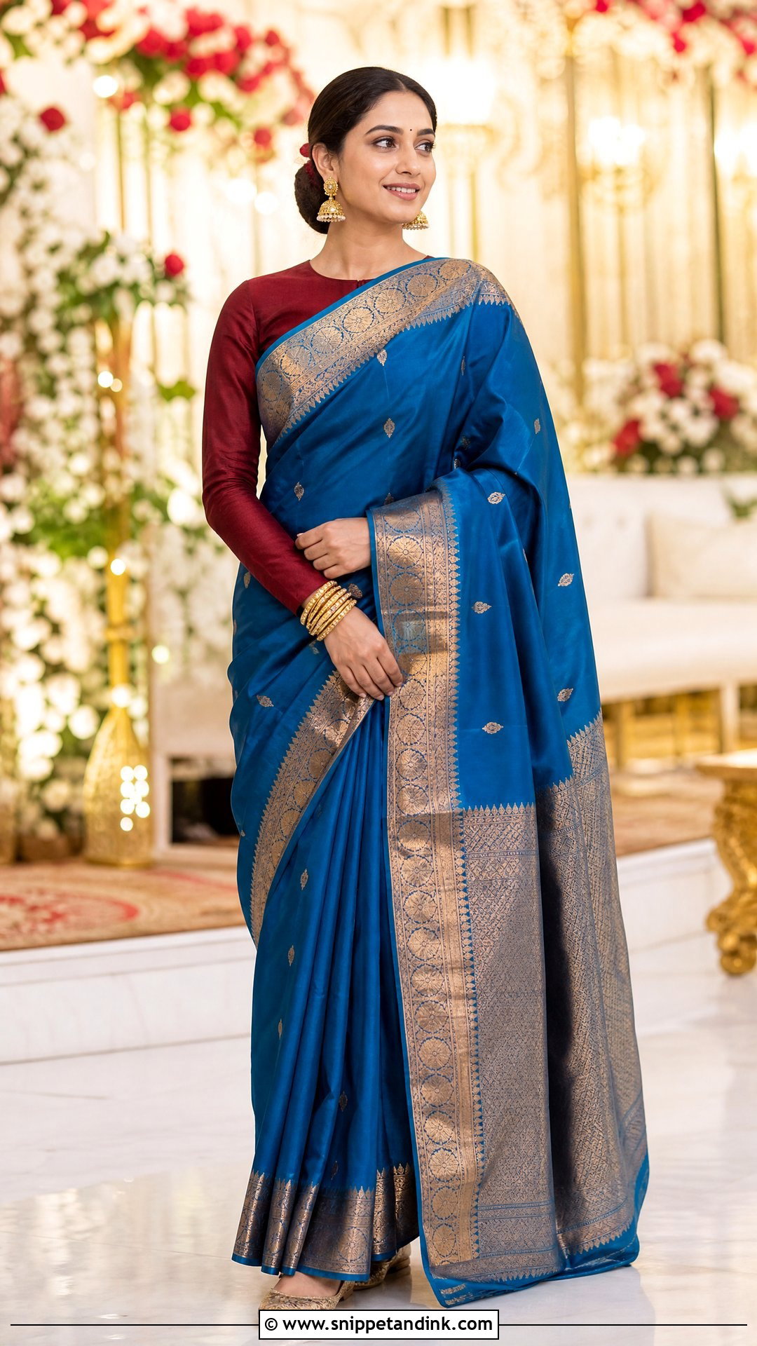 Winter Indian Wedding Kanjivaram Silk Saree Outfit - Snippet and Ink - 20 Winter Indian Wedding Outfits