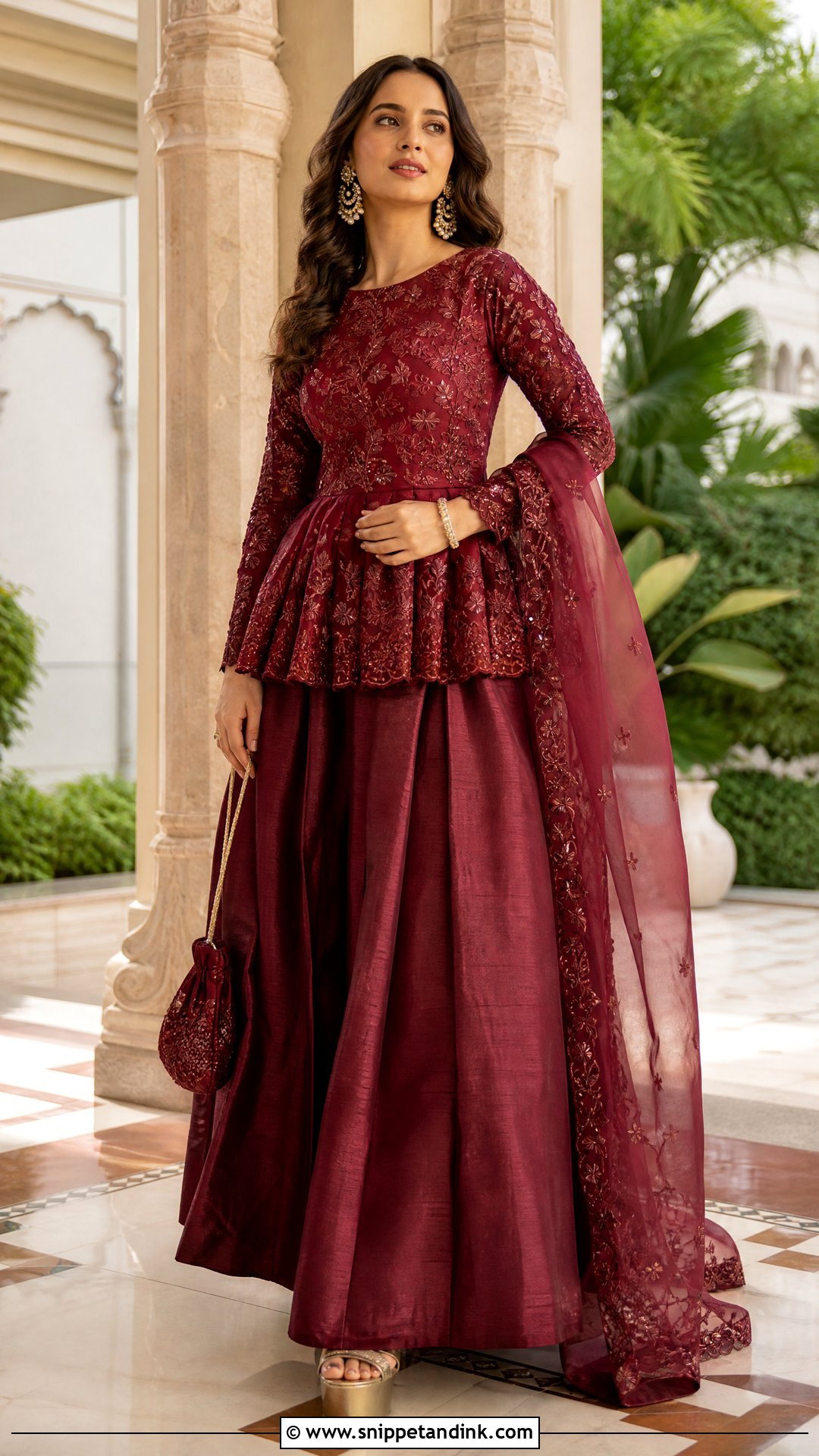 Winter Indian Wedding Peplum Lehenga Outfit - Snippet and Ink - 20 Winter Indian Wedding Outfits