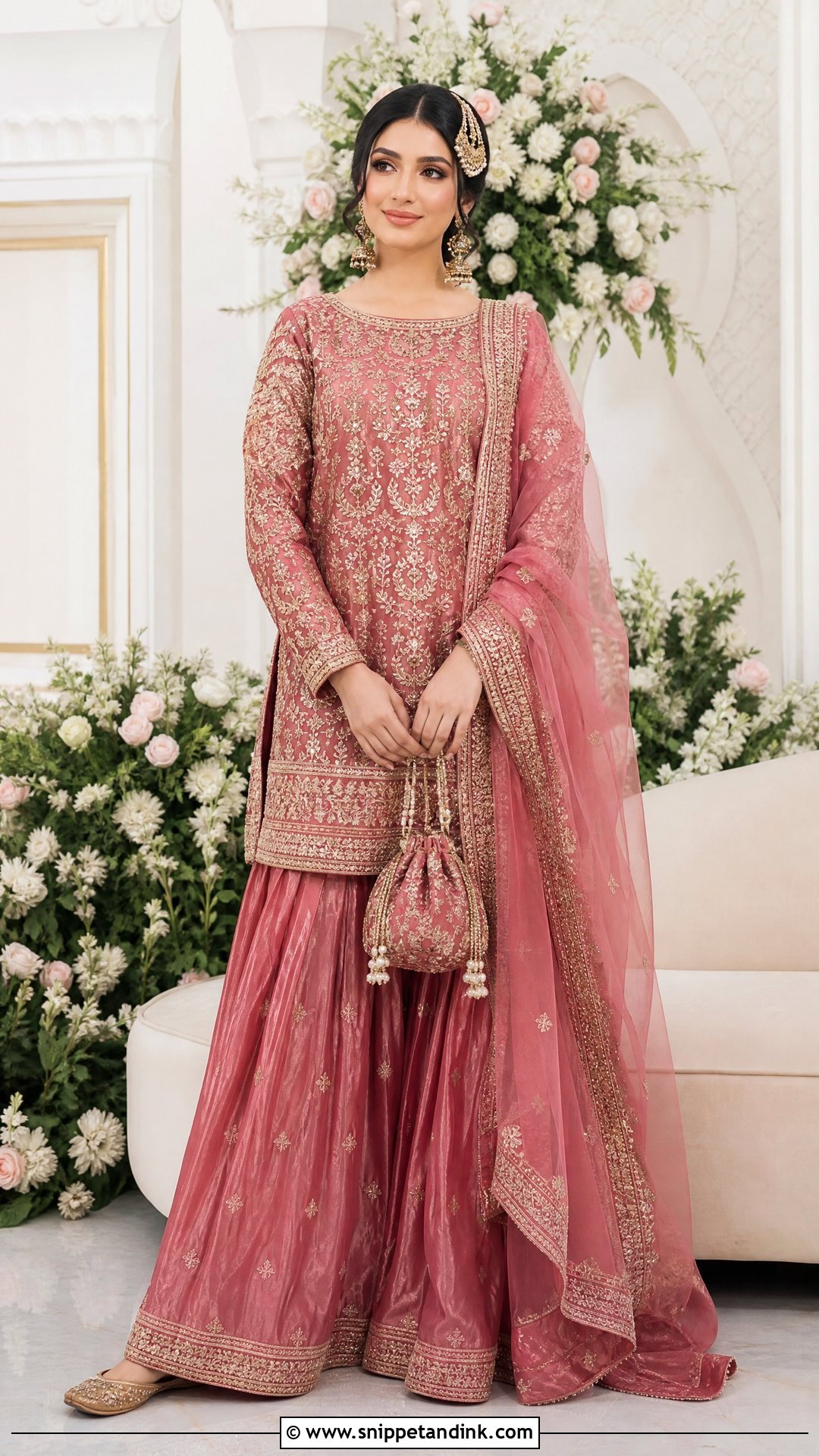 Winter Indian Wedding Silk Gharara Outfit - Snippet and Ink - 20 Winter Indian Wedding Outfits