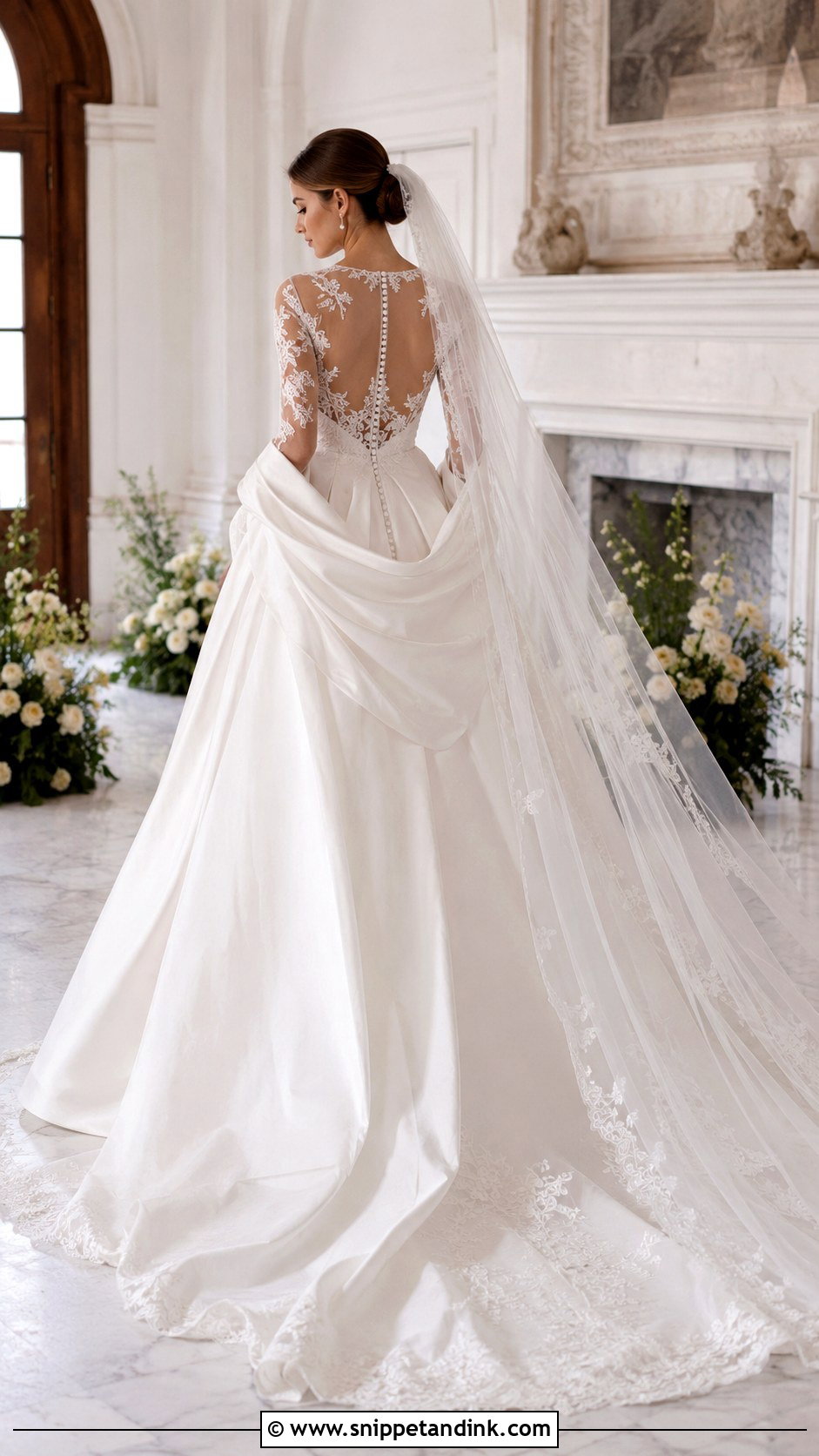 Winter Lace Back Wedding Dress - Snippet and Ink - 20 Lace Back Wedding Dress Ideas