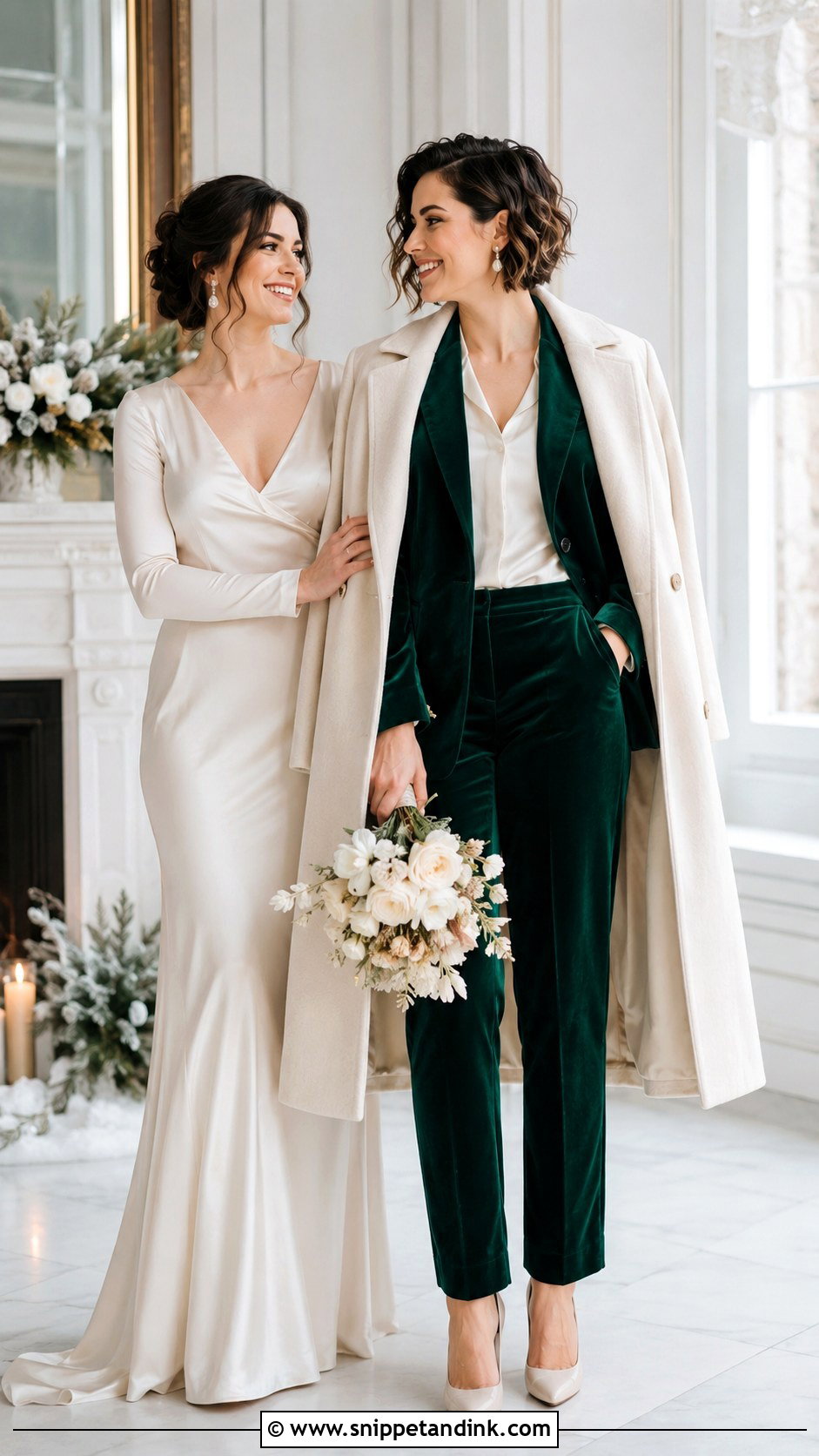 Winter Lesbian Wedding Outfit - Snippet and Ink - 30 Lesbian Wedding Outfits