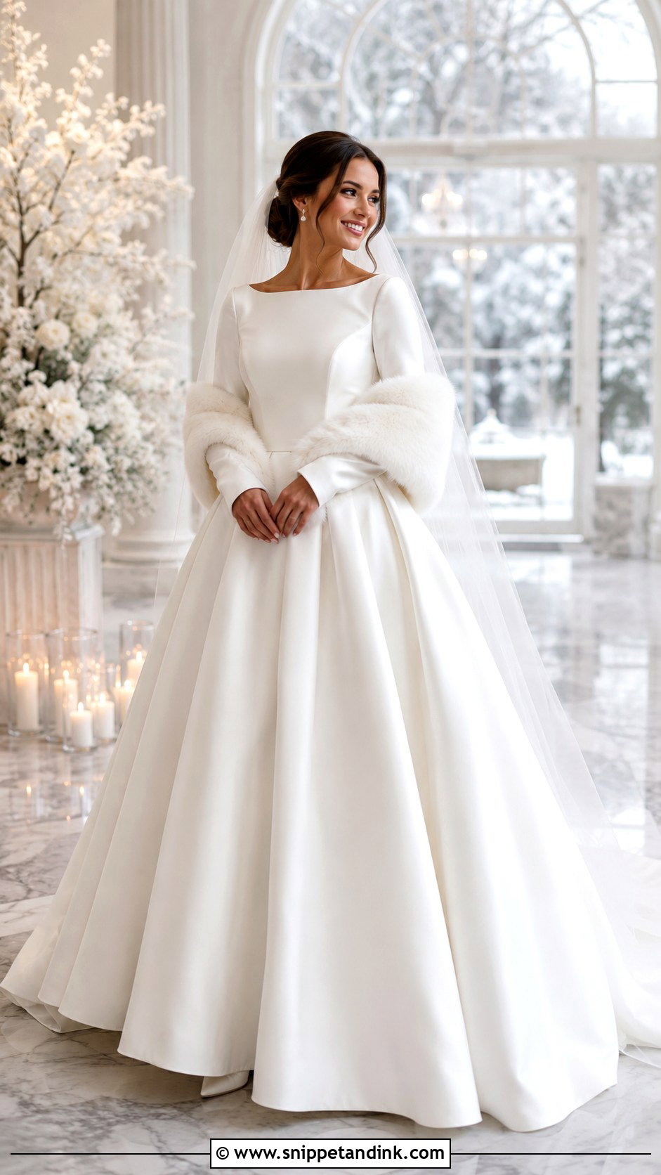 Winter Long Sleeve Ball Gown Wedding Dress - Snippet and Ink - 25 Long Sleeve Ball Gown Wedding Dress Ideas